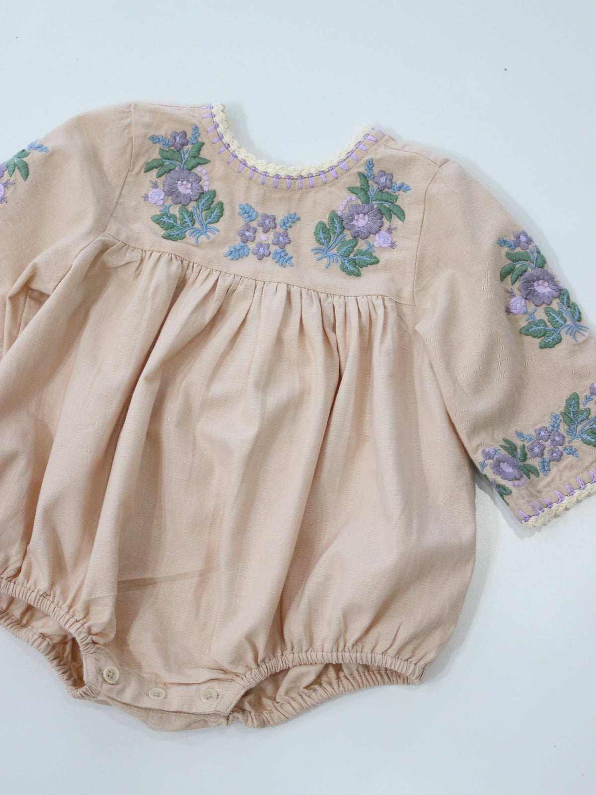 APOLINA  BABY STEVIE LS ROMPER - DRIED ROSE