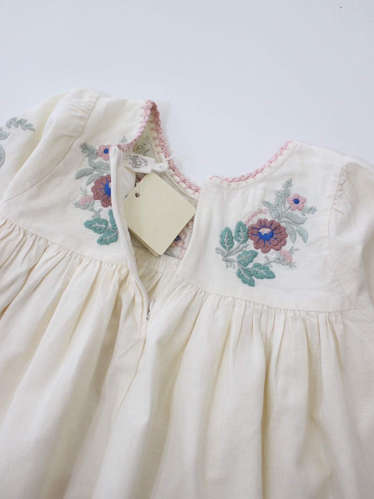 APOLINA  STEVIE LS DRESS - MILK-CREAM