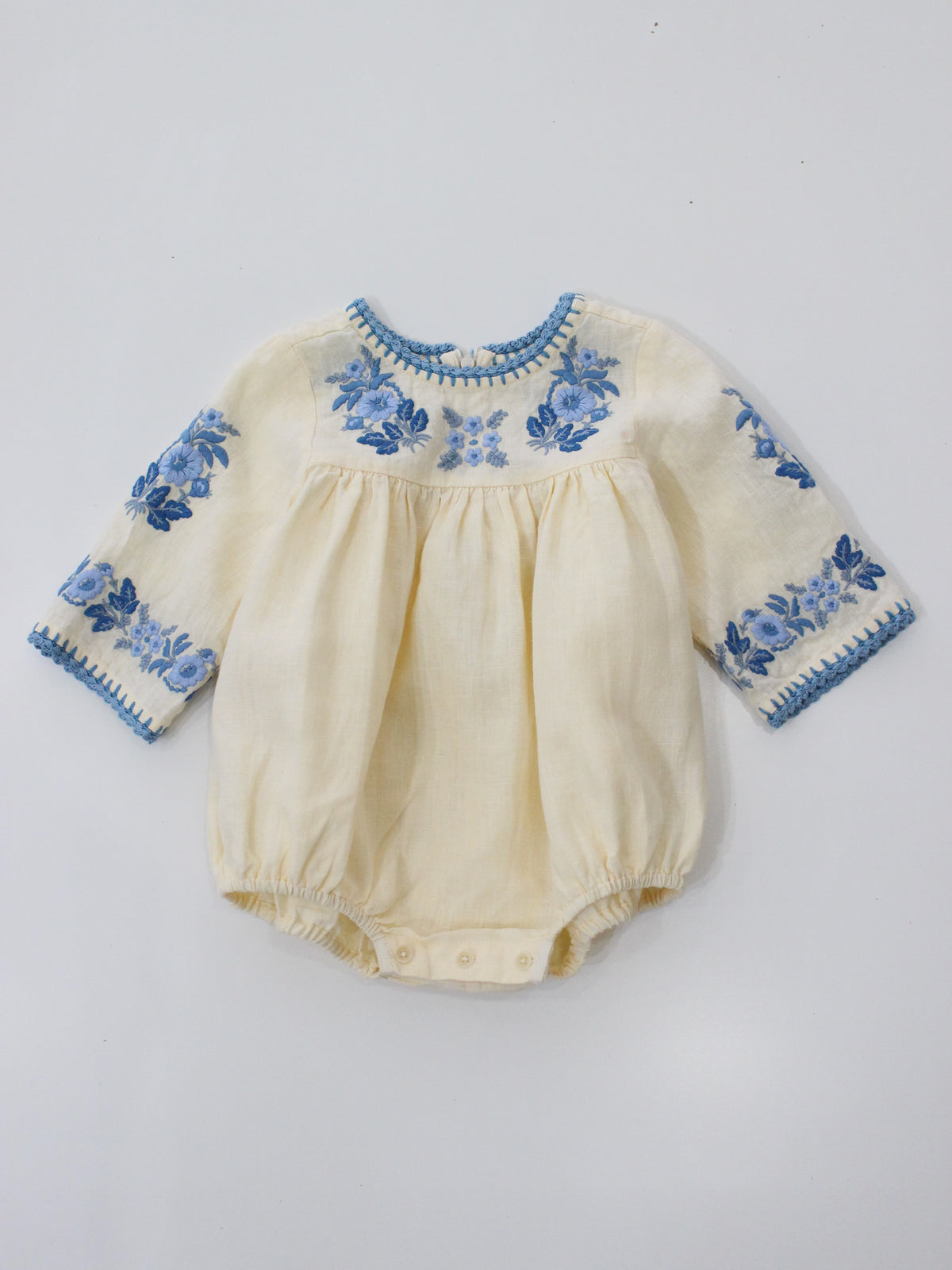 APOLINA  BABY STEVIE LS ROMPER - CREAM