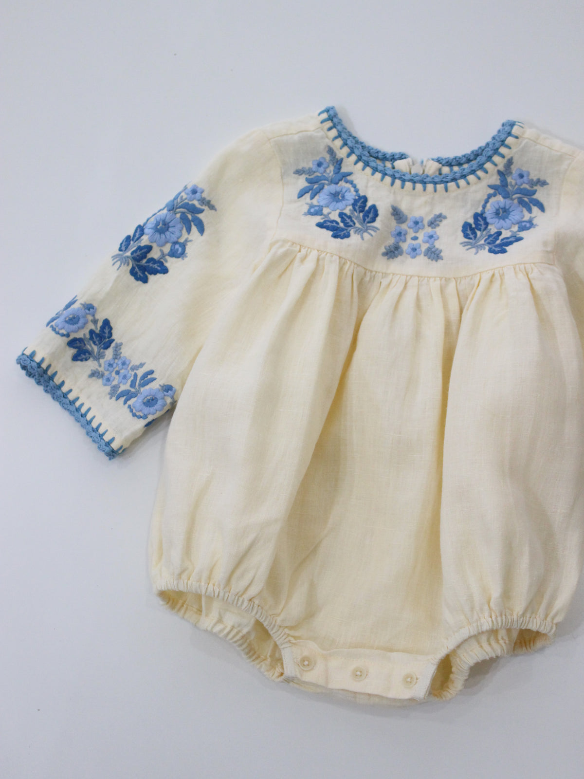 APOLINA  BABY STEVIE LS ROMPER - CREAM