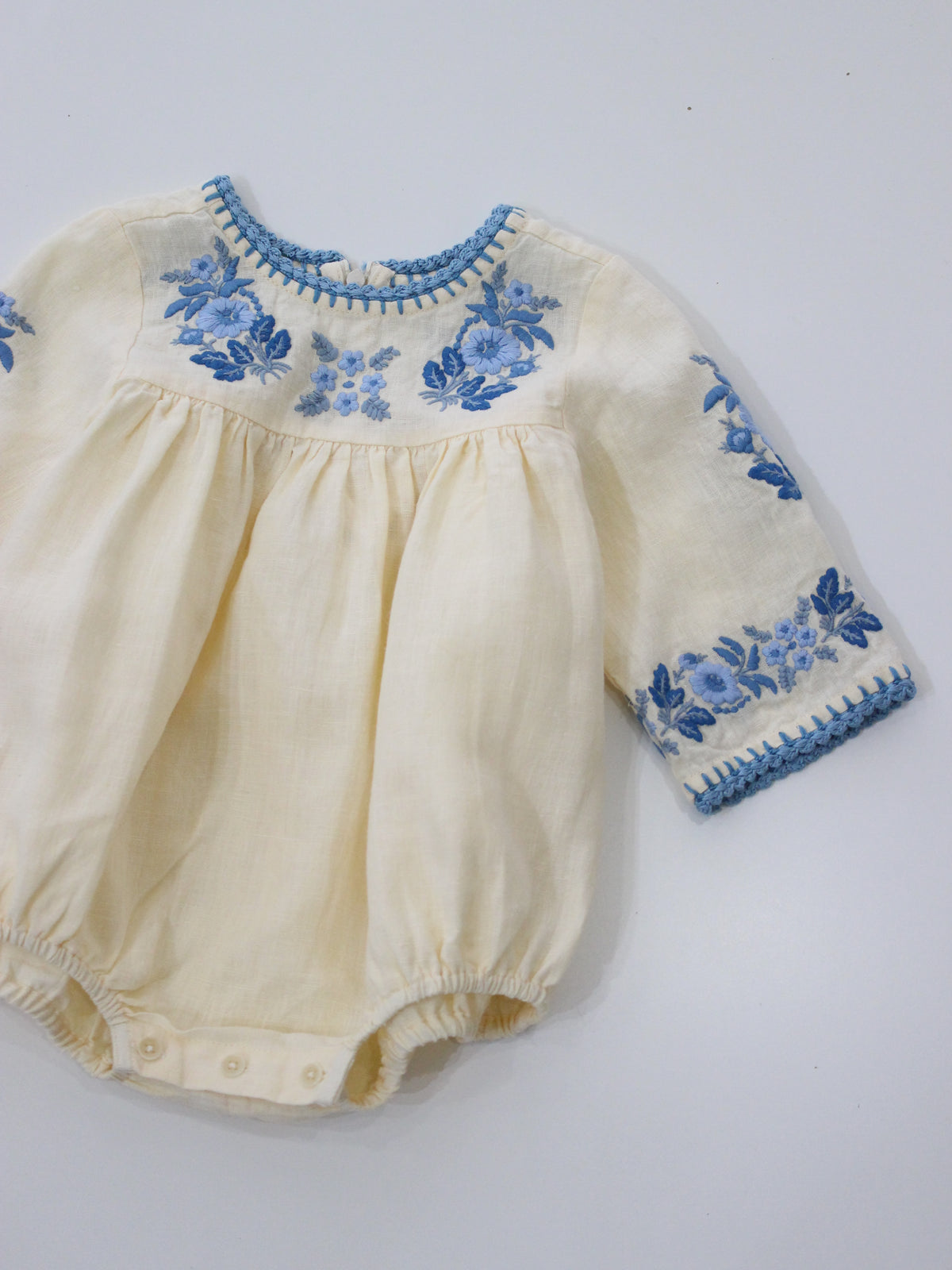 APOLINA  BABY STEVIE LS ROMPER - CREAM