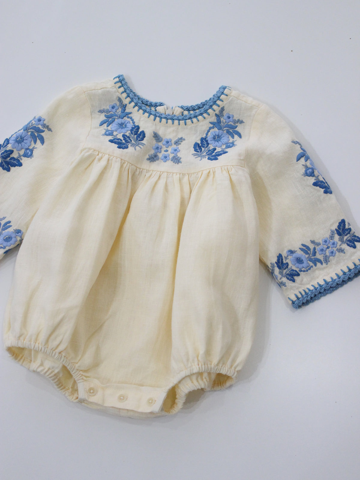 APOLINA  BABY STEVIE LS ROMPER - CREAM