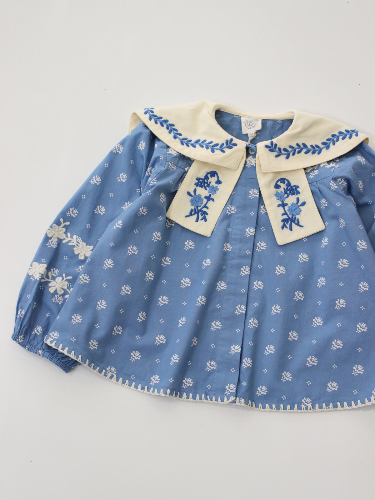 APOLINA  MAGGIE SAILOR BLOUSE - MOUNTAIN CALICO BLUE