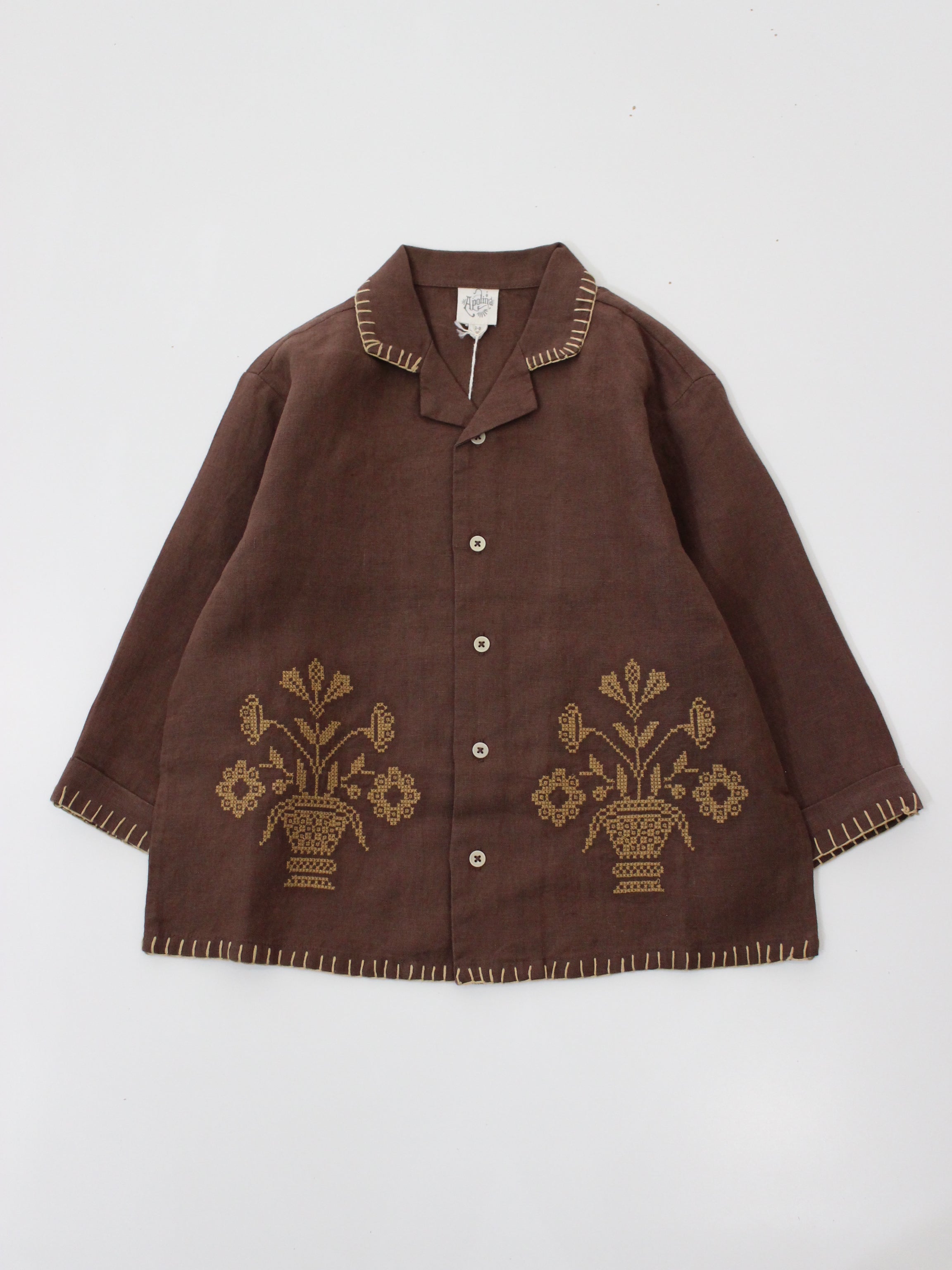 APOLINA DONNY LS SHIRT - DARK CHOCOLATE