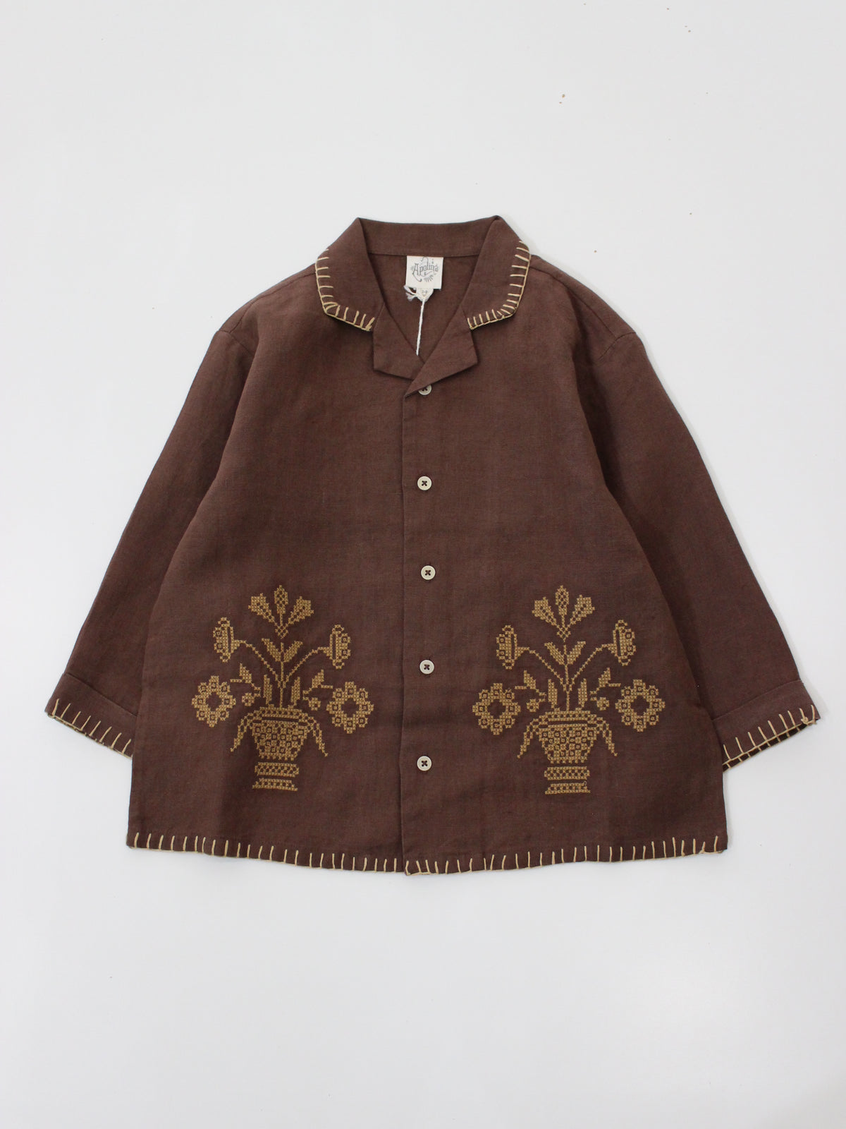 APOLINA  DONNY LS SHIRT - DARK CHOCOLATE