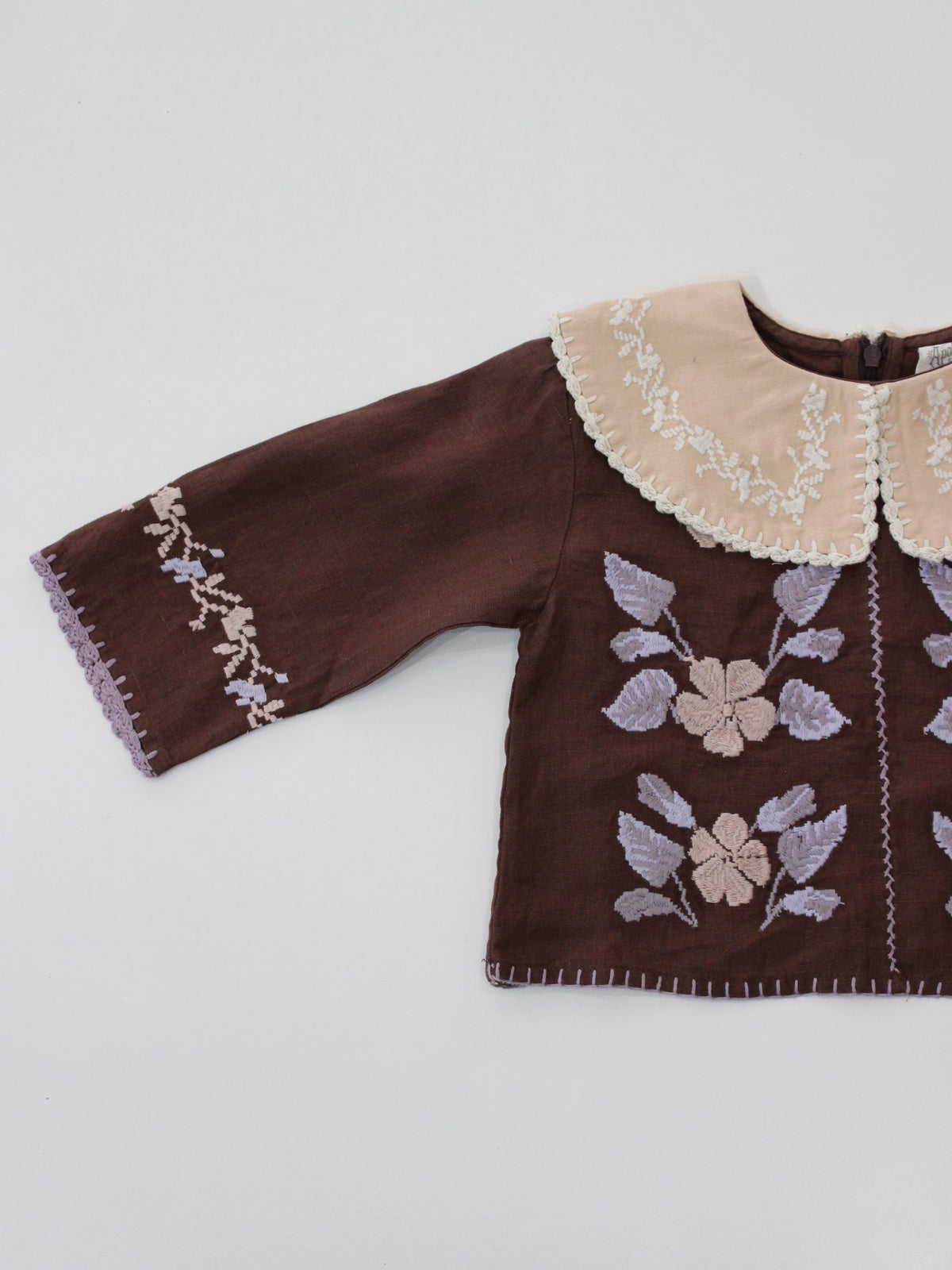 APOLINA  DARIA BLOUSE - DARK CHOCOLATE