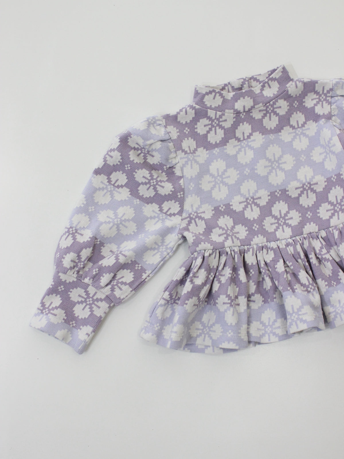 APOLINA  MYA PEPLUM JERSEY TOP - ICELANDIC POPPY JACQUARD