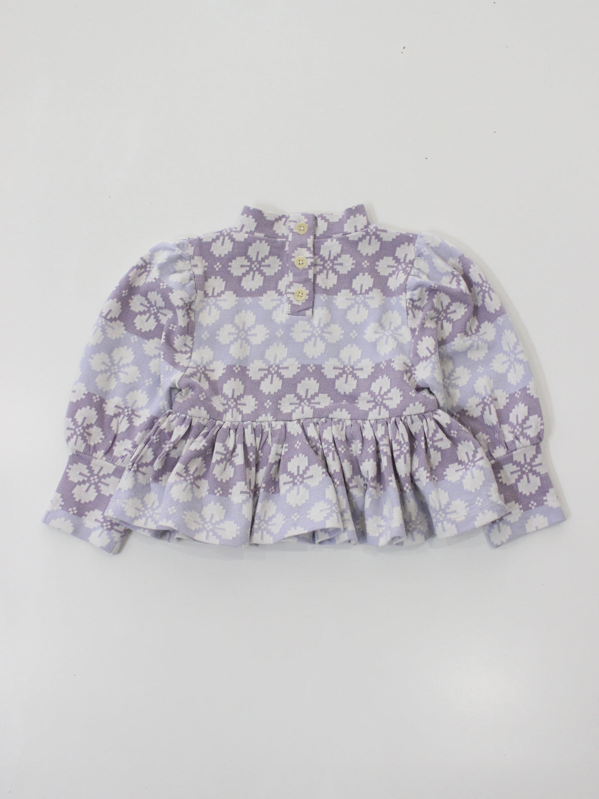 APOLINA  MYA PEPLUM JERSEY TOP - ICELANDIC POPPY JACQUARD