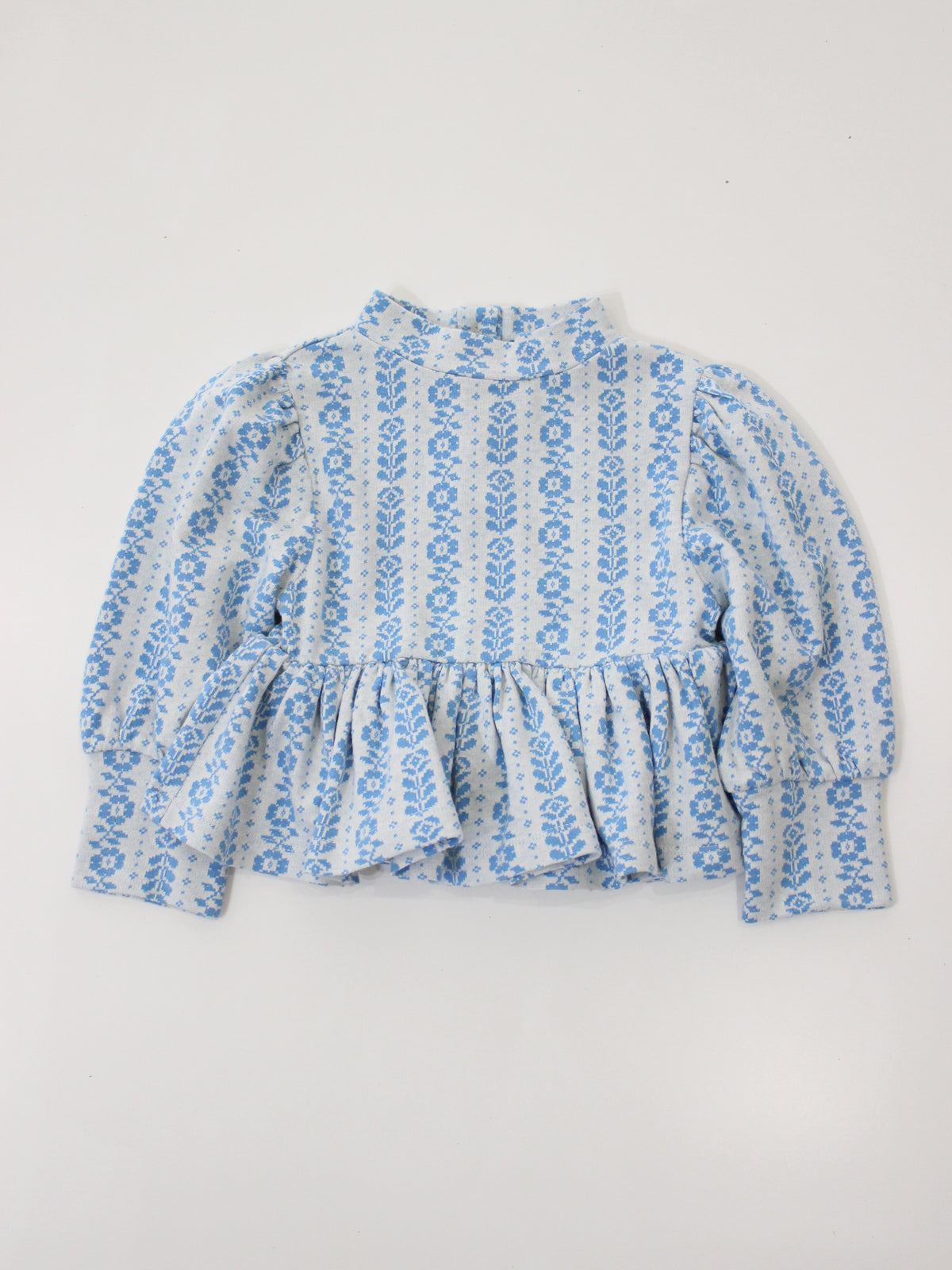APOLINA  MYA PEPLUM JERSEY TOP - NORDIC FLORAL JACQUARD
