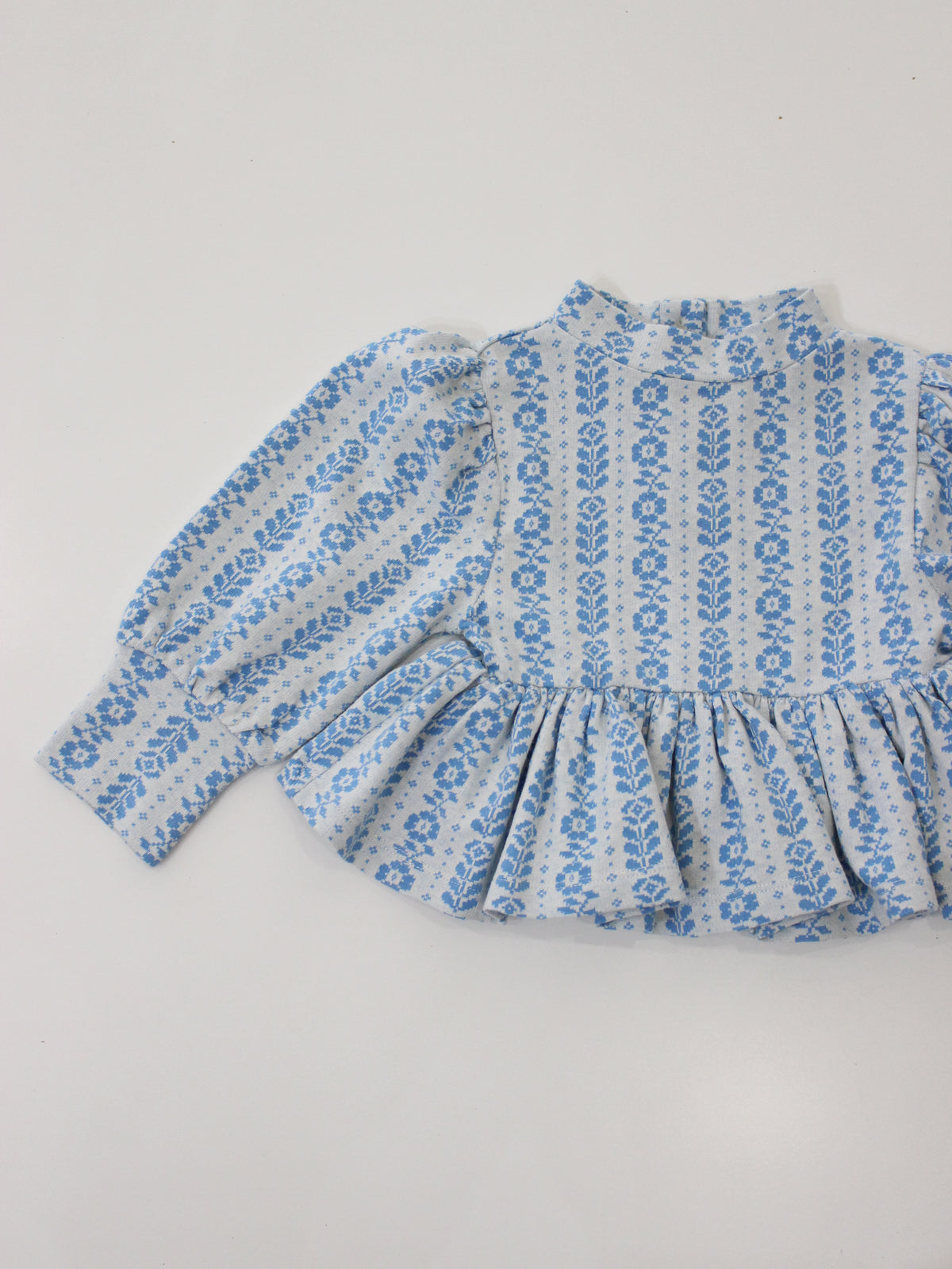 APOLINA  MYA PEPLUM JERSEY TOP - NORDIC FLORAL JACQUARD