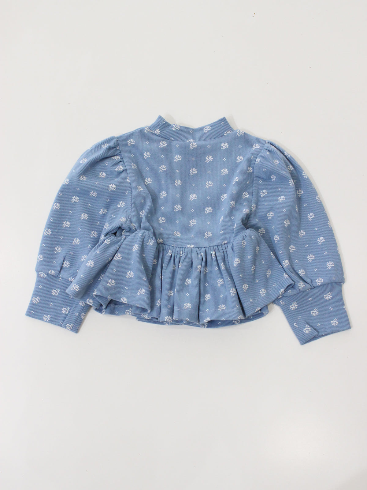 APOLINA  MYA PEPLUM JERSEY TOP - MOUNTAIN CALICO BLUE