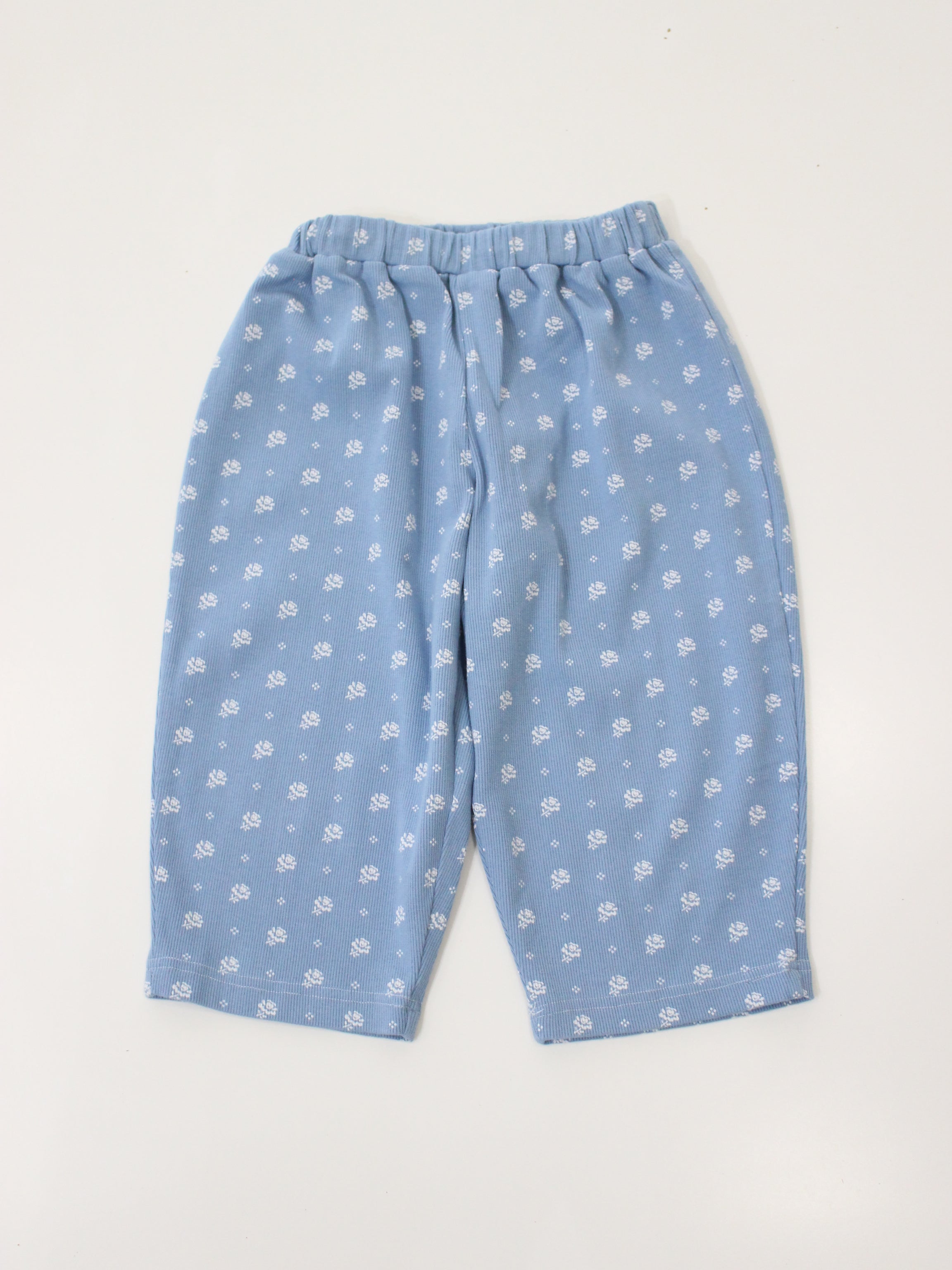 APOLINA CARA CURVE JERSEY TROUSER - MOUNTAIN CALICO BLUE