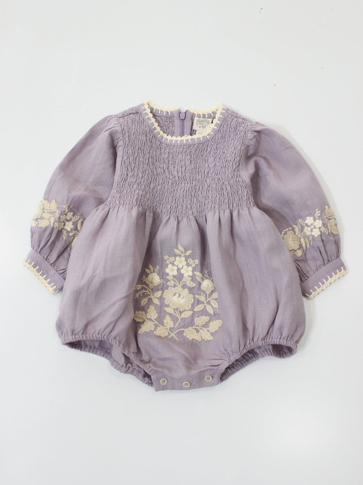APOLINA  BABY NOEMIE ROMPER - DUSKY LAVENDER