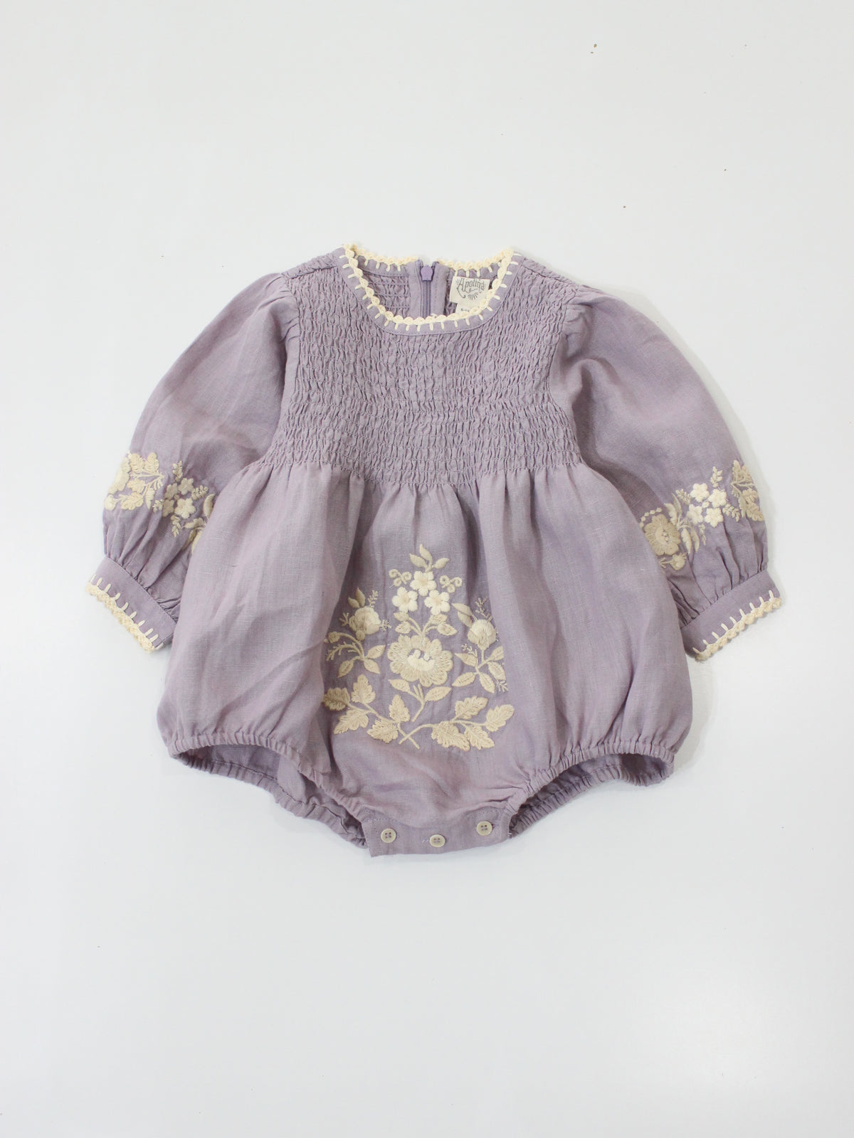 APOLINA  BABY NOEMIE ROMPER - DUSKY LAVENDER