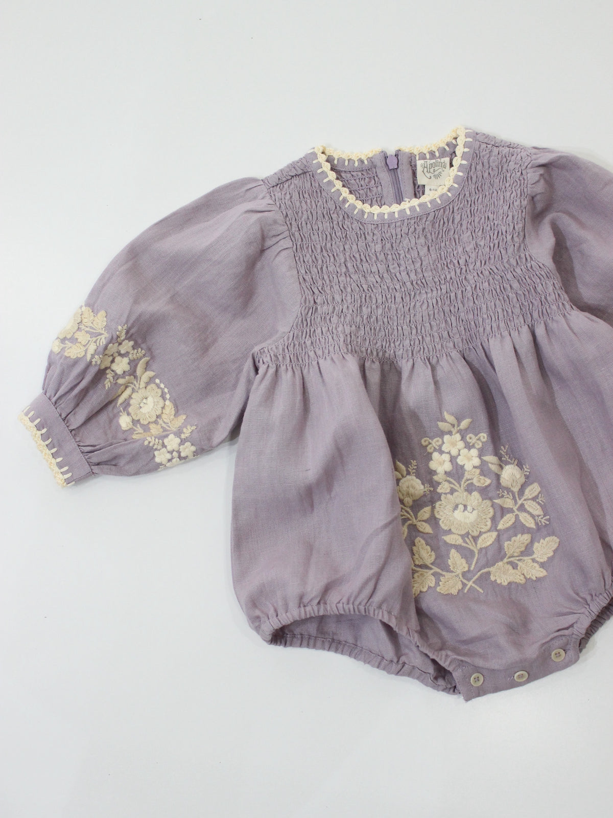 APOLINA  BABY NOEMIE ROMPER - DUSKY LAVENDER