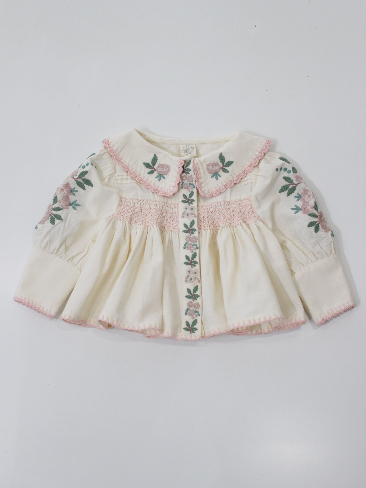 APOLINA  LORA BLOUSE - MILK-CREAM