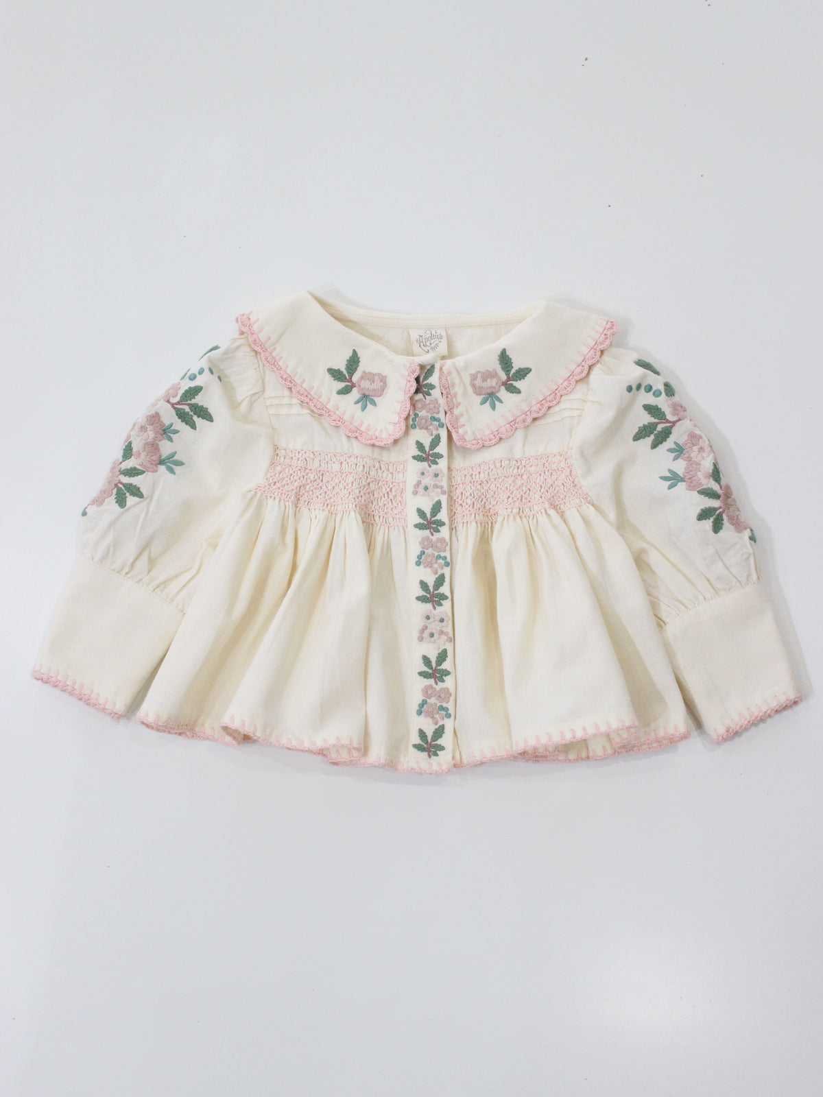 APOLINA  LORA BLOUSE - MILK-CREAM