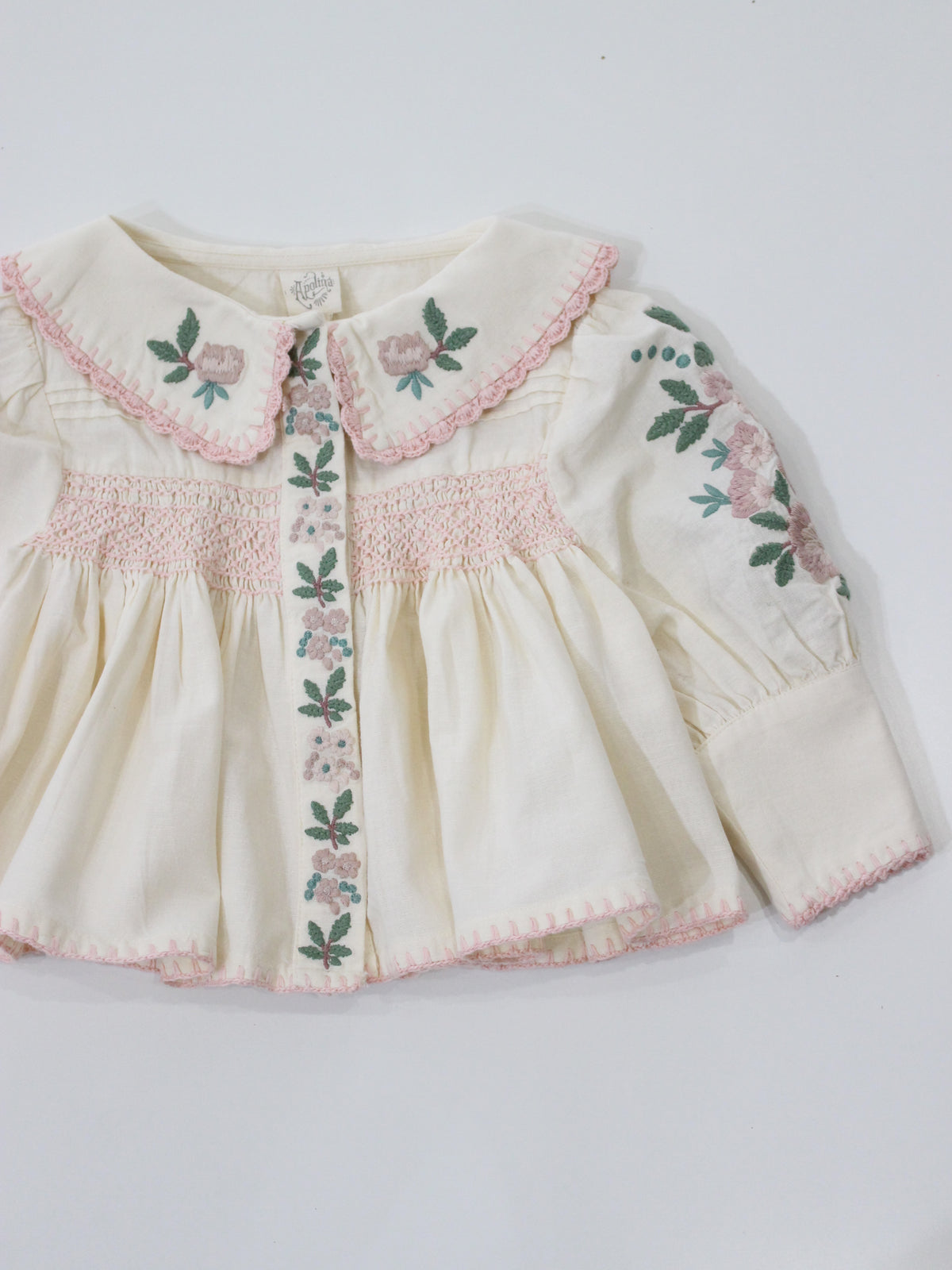APOLINA  LORA BLOUSE - MILK-CREAM