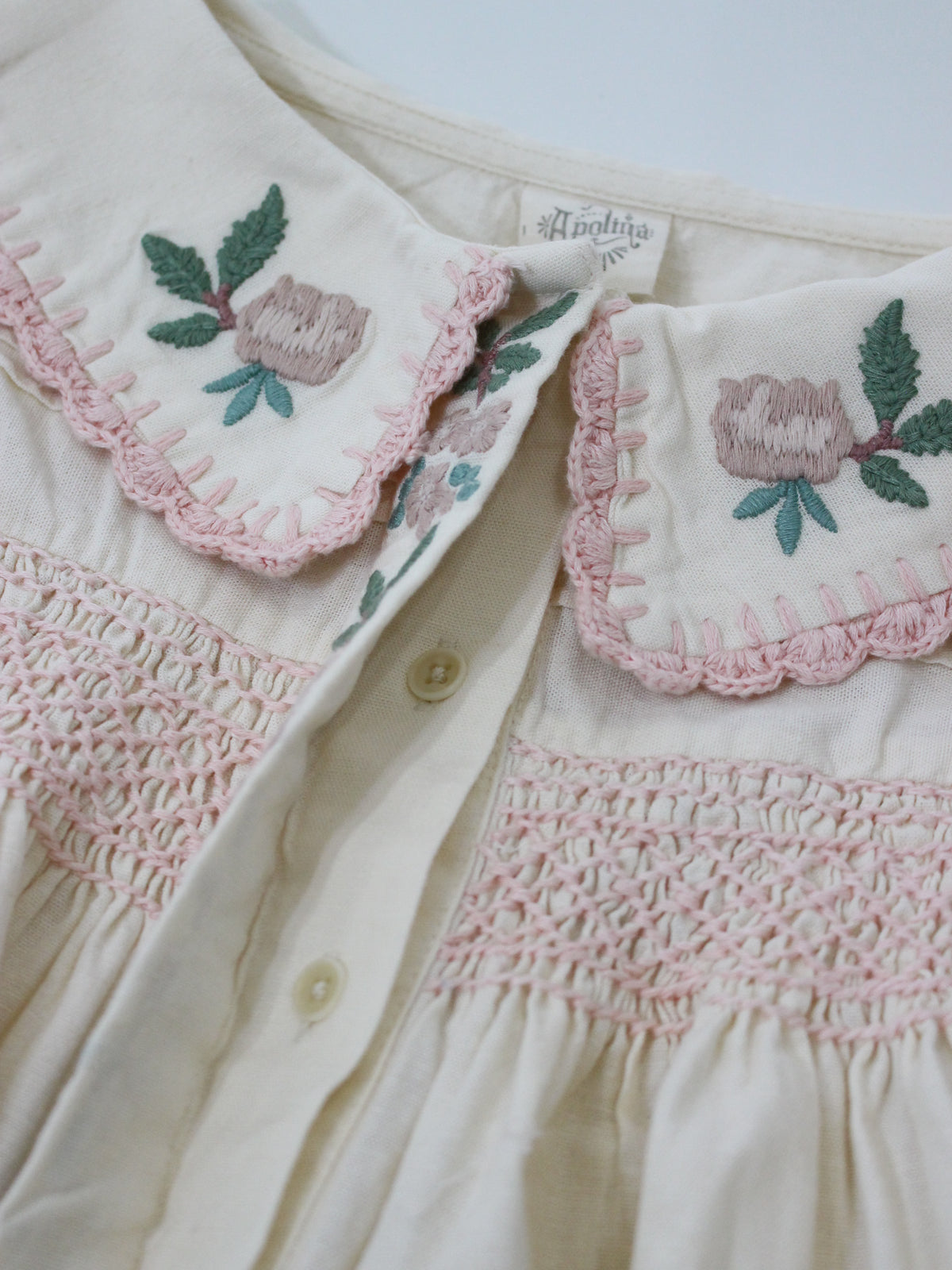 APOLINA  LORA BLOUSE - MILK-CREAM