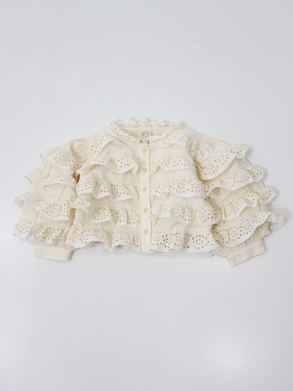 APOLINA  FIRA LS BLOUSE - MILK-CREAM
