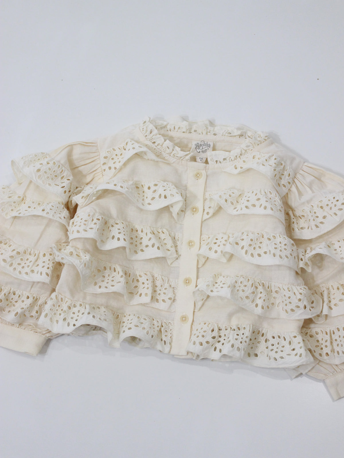 APOLINA  FIRA LS BLOUSE - MILK-CREAM