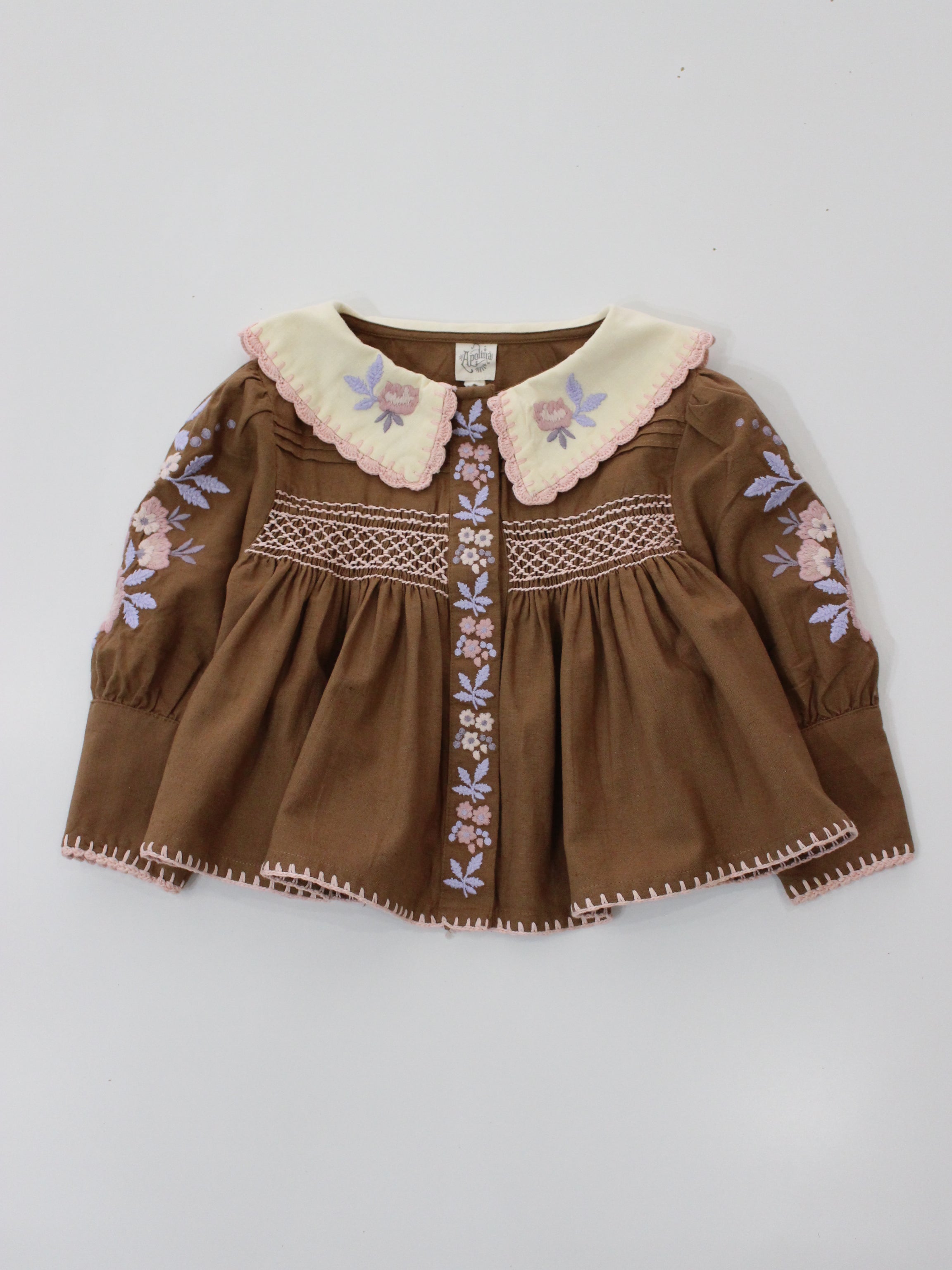 ス*ー様 22AW Apolina Bette Blouse chocolate APOLINA LORA BLOUSE - CHOCOLATE