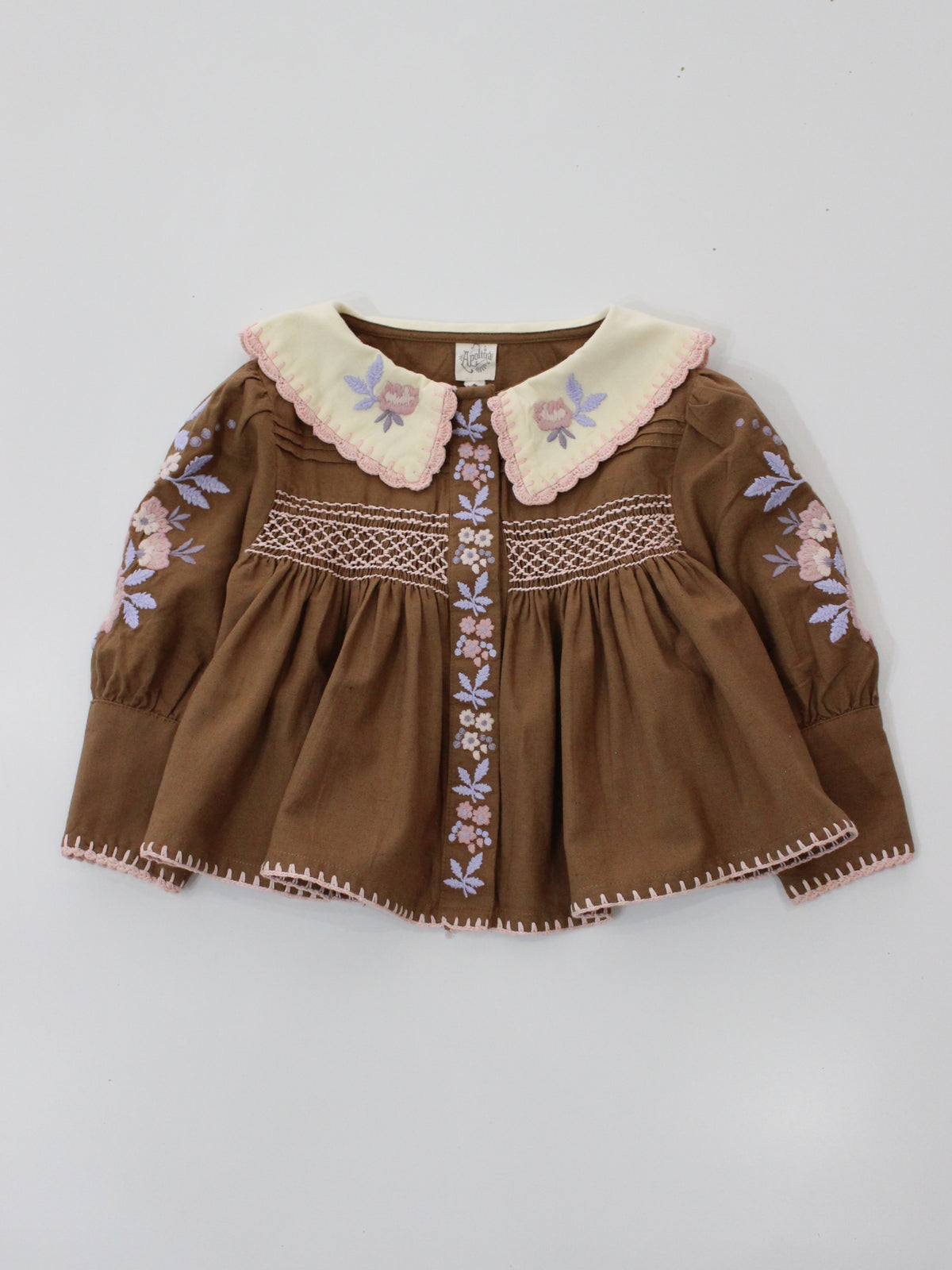 APOLINA  LORA BLOUSE -  CHOCOLATE