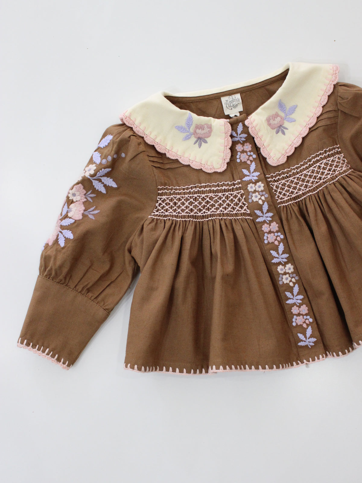 APOLINA  LORA BLOUSE -  CHOCOLATE