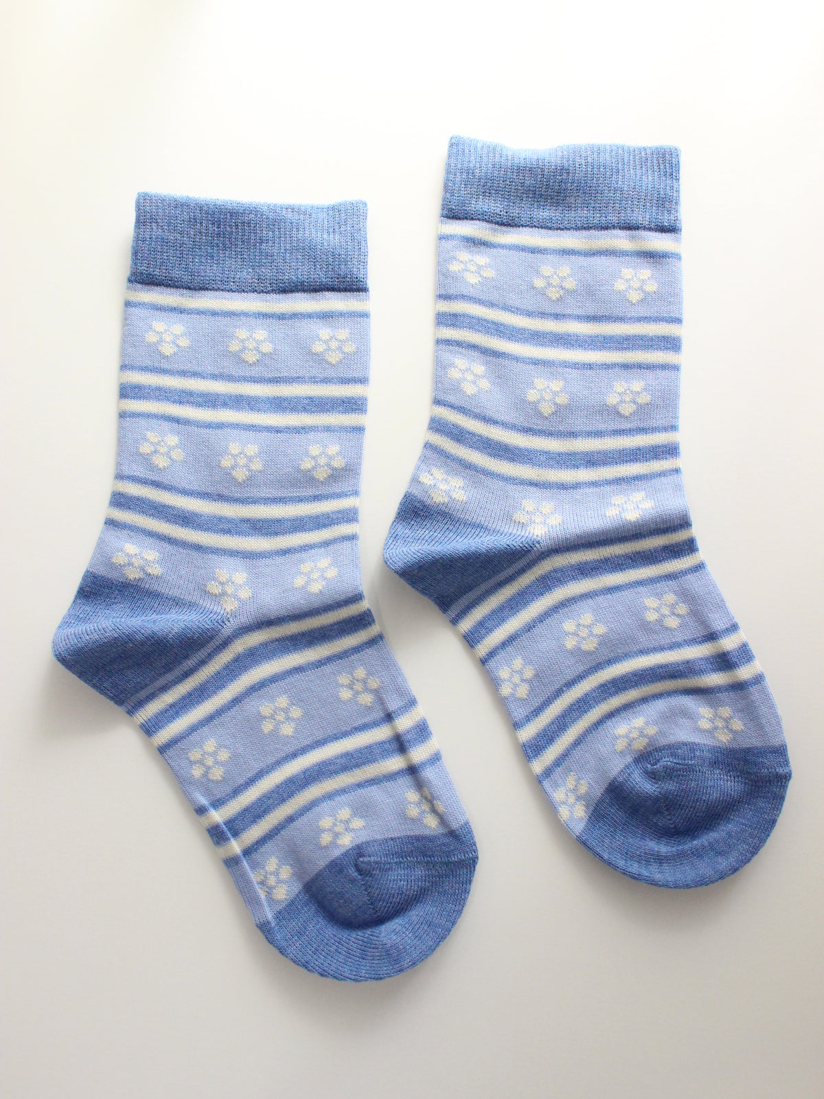 APOLINA  ALPINE FLORAL ANKLE SOCK - BOOK BLUE/MILK