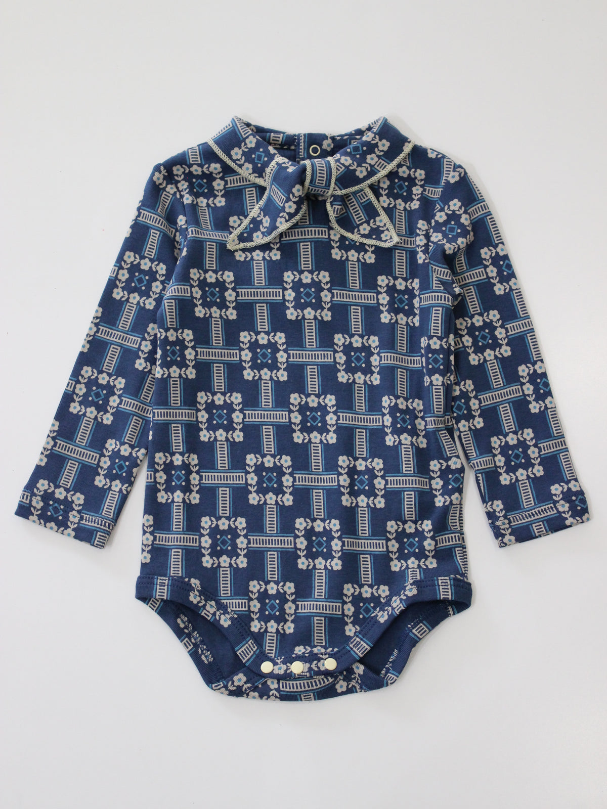 Misha & Puff   BABY SCOUT ONESIE (MOONLIGHT RAILROAD FLORAL) 26wi Drop1