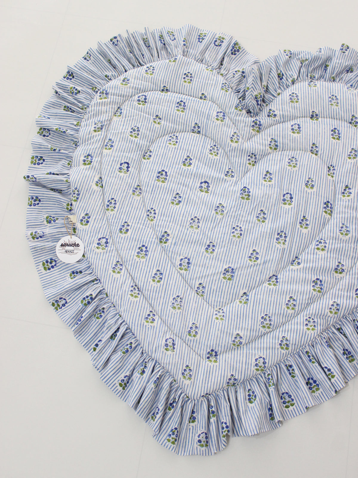 saruche  Heart Frill Mat  リバーシブル  黄xブルー　RESONASON Limited Edition
