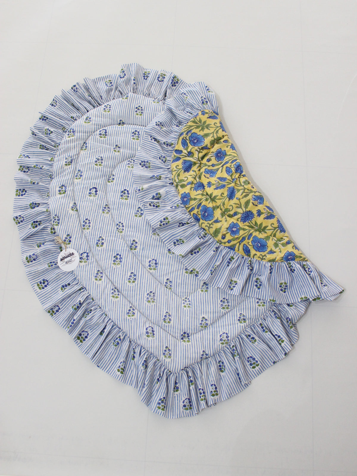 saruche  Heart Frill Mat  リバーシブル  黄xブルー　RESONASON Limited Edition
