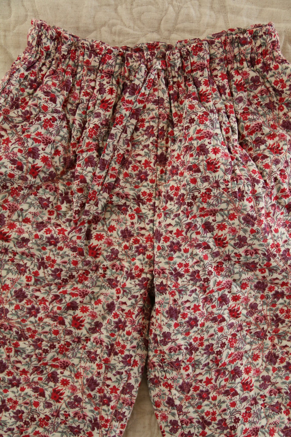 BONJOUR DIARY  Quilted pant Flowers field print