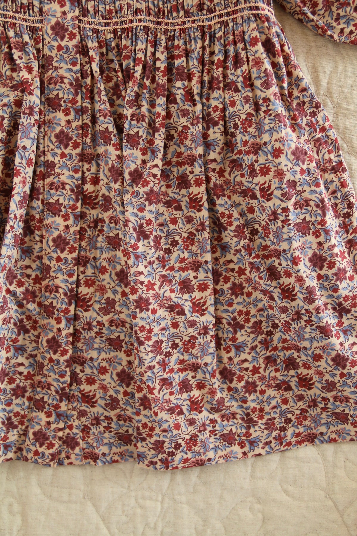 BONJOUR DIARY  Tunic with hair clip Blue flower field print