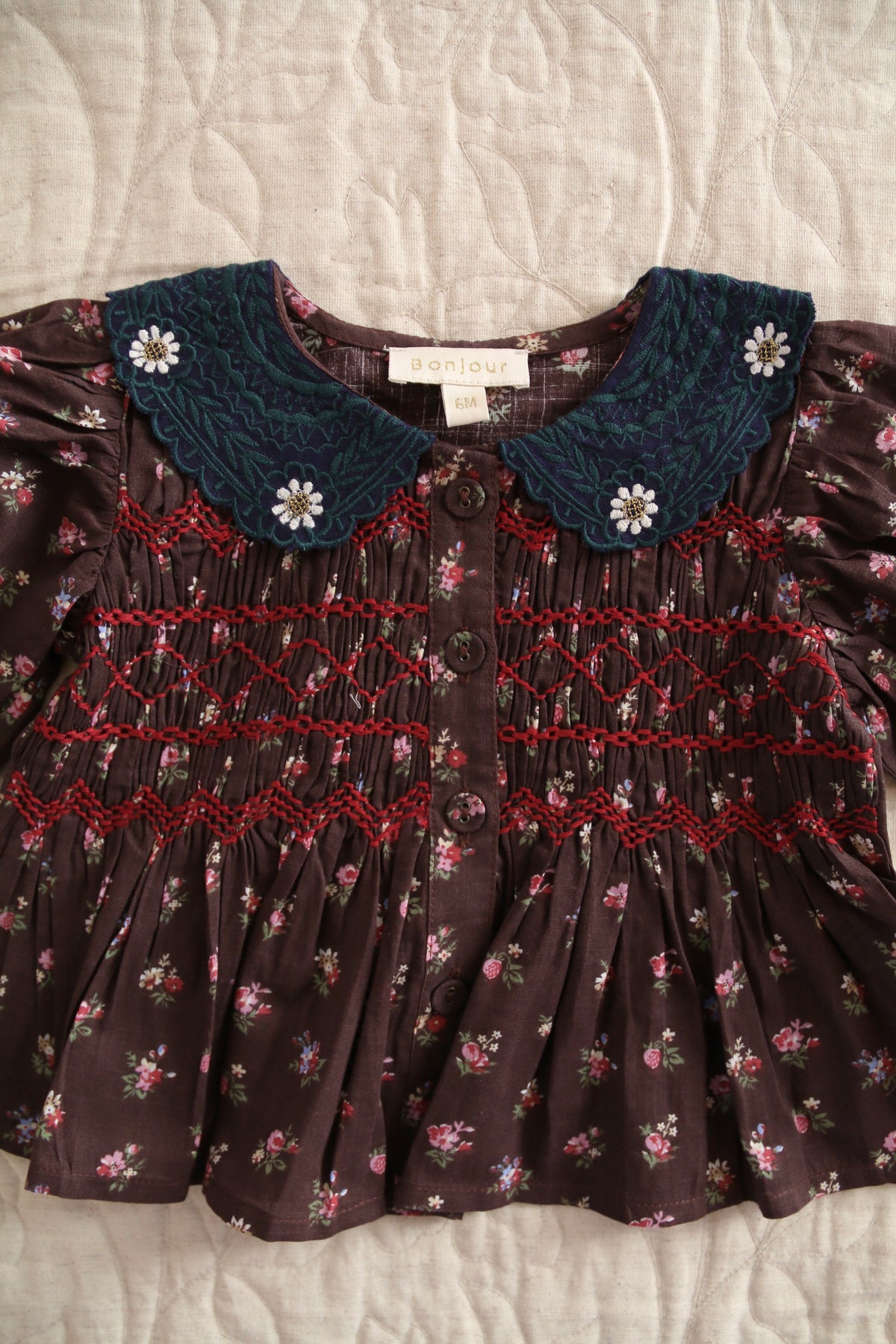 BONJOUR DIARY  Baby blouse Little bouquet print
