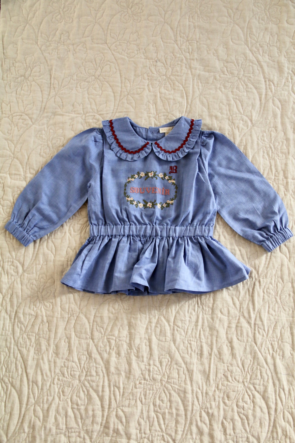 BONJOUR DIARY  Embroidered blouse Blue chambray