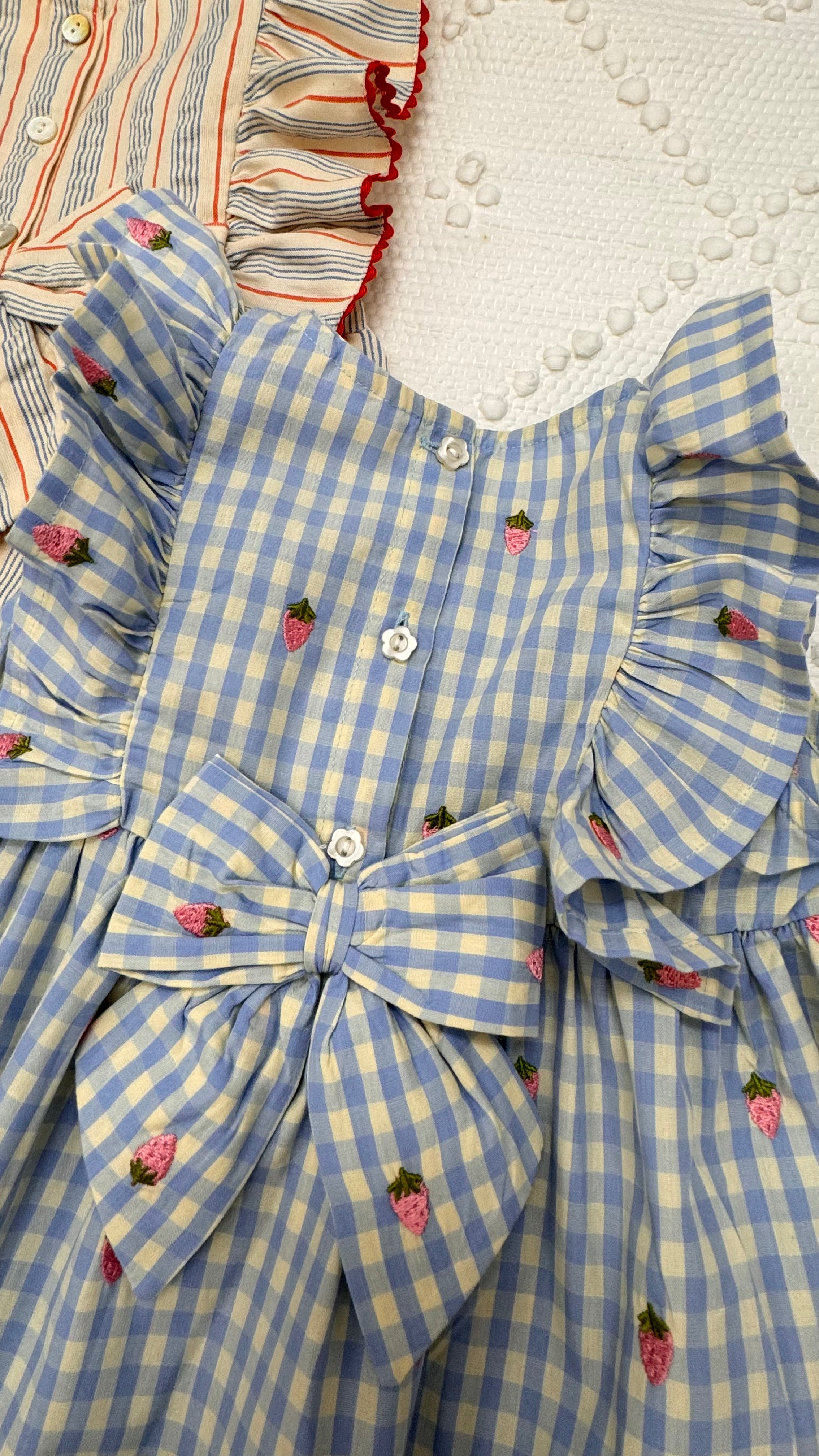 Flöss  Mille SL Dress  Sky Berry Gingham