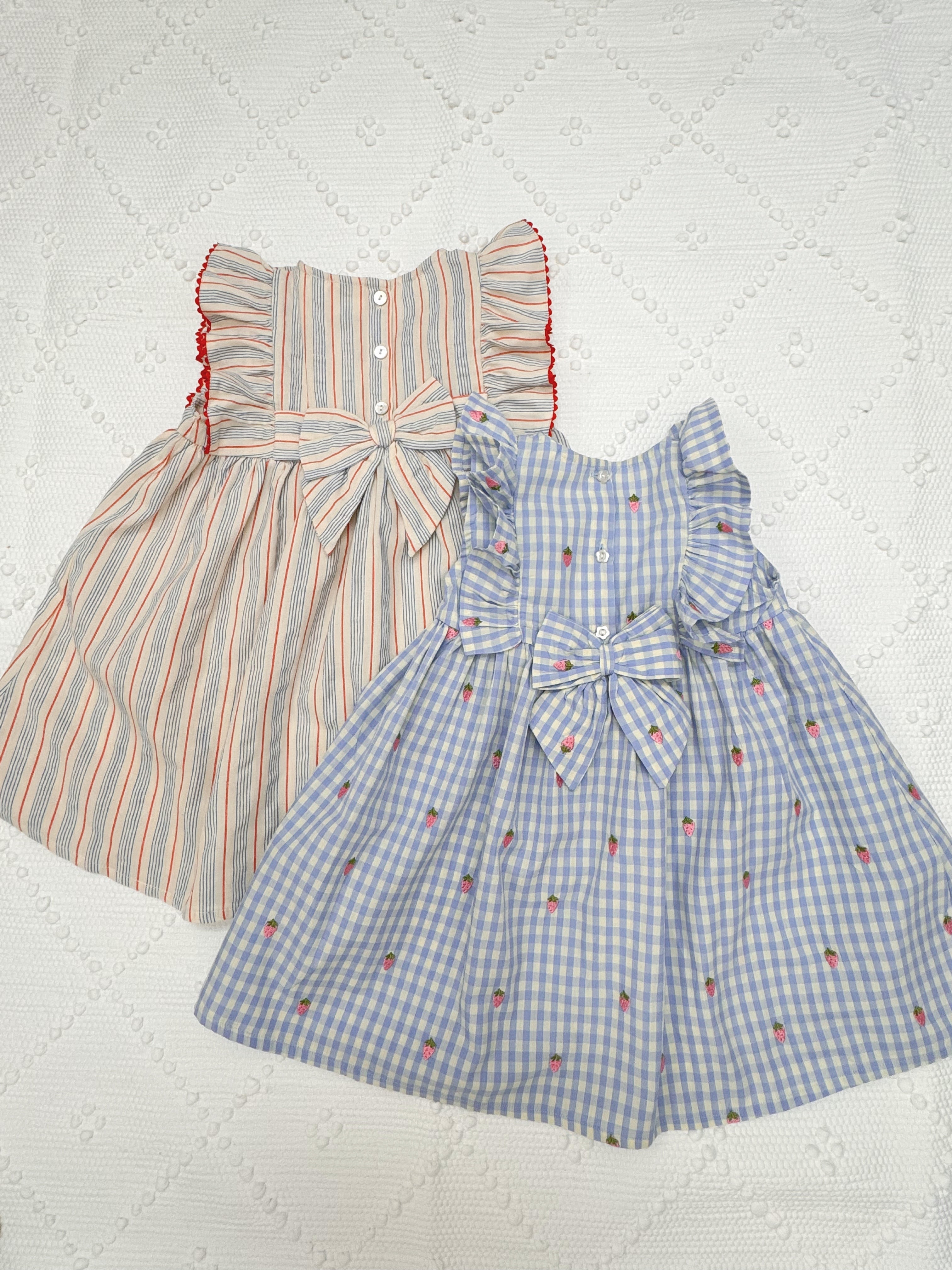 Flöss  Mille SL Dress  Sky Berry Gingham