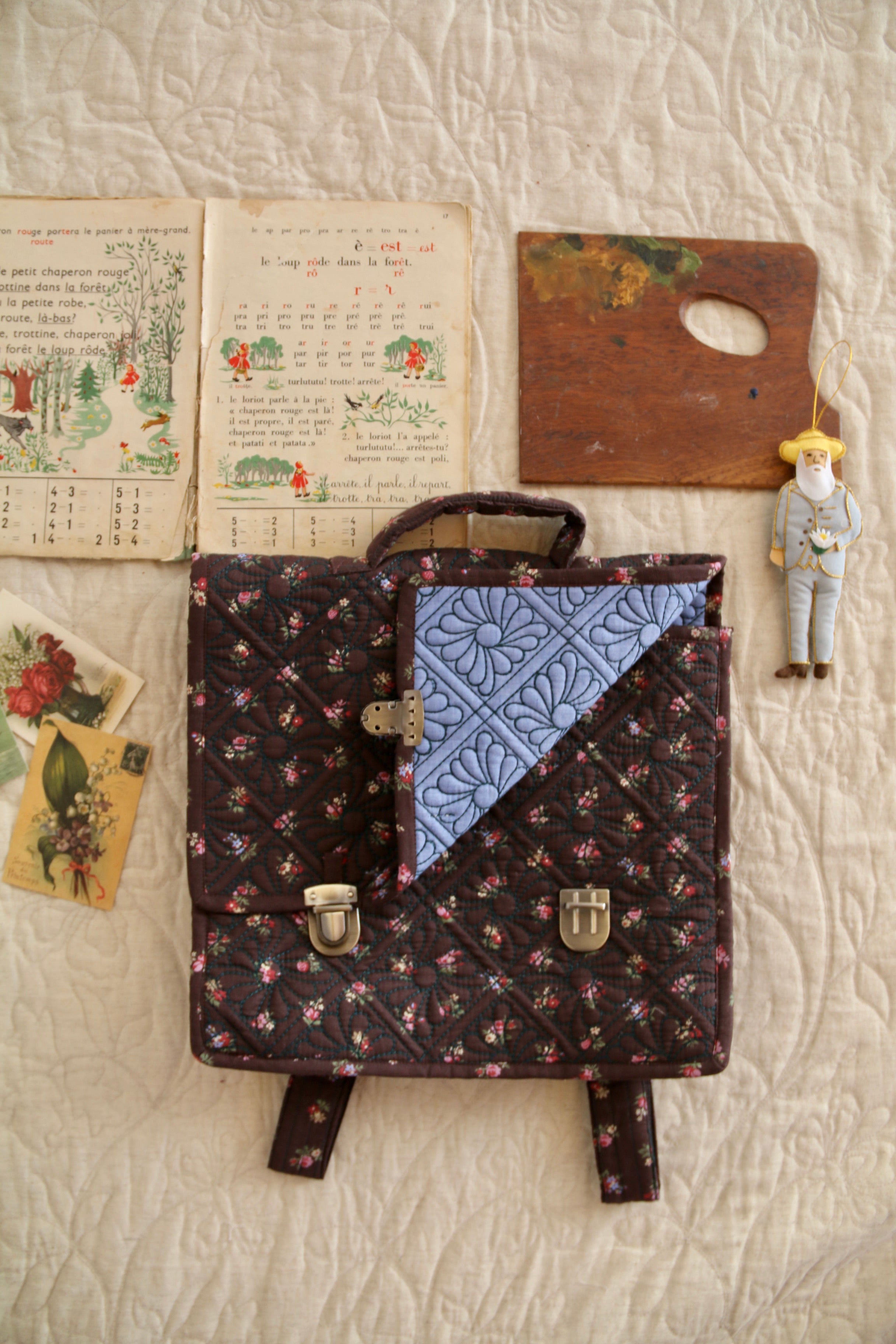 BONJOUR DIARY School bag Little bouquet print