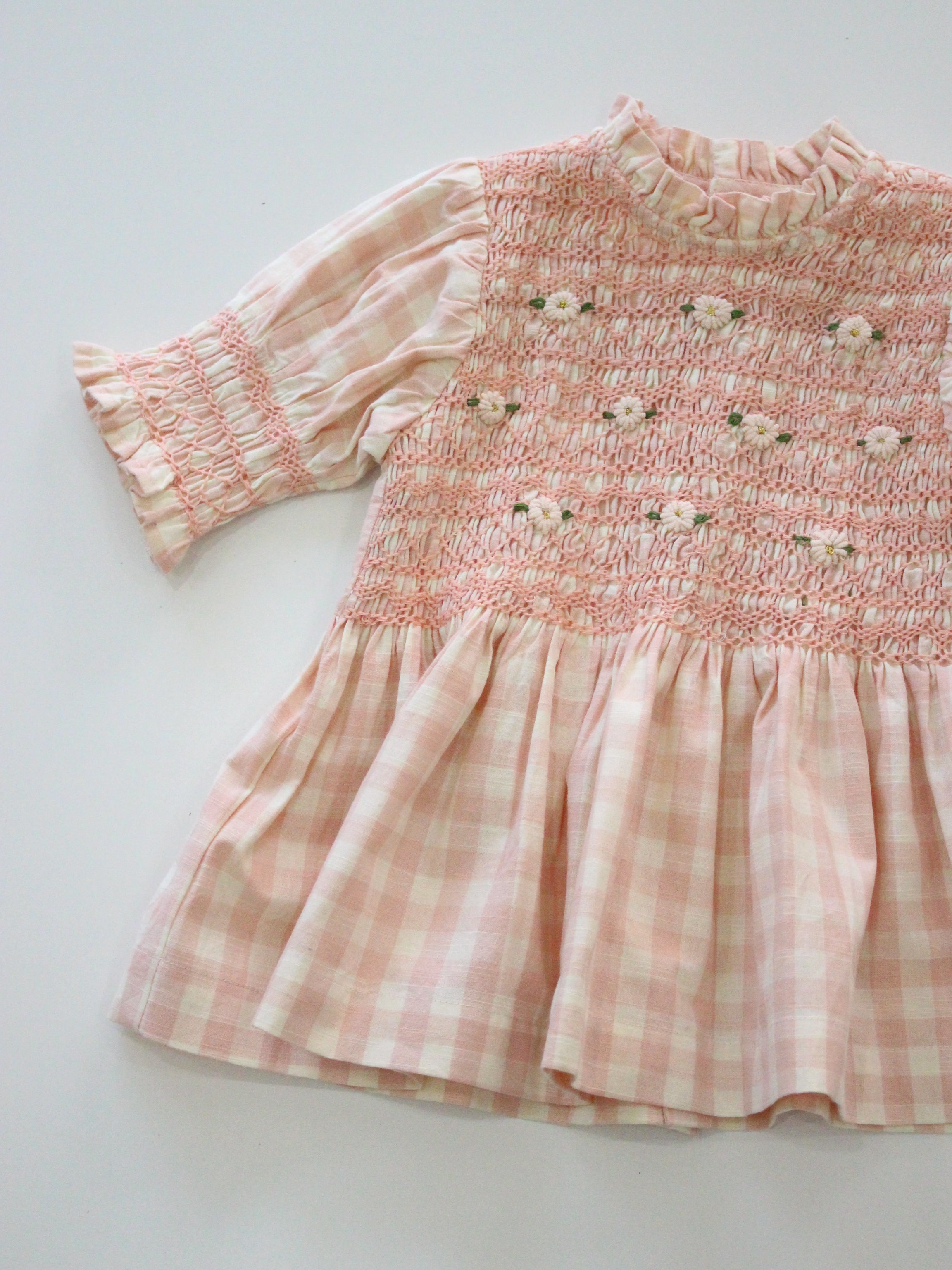 BONJOUR DIARY Handsmocks blouse Pink vichy