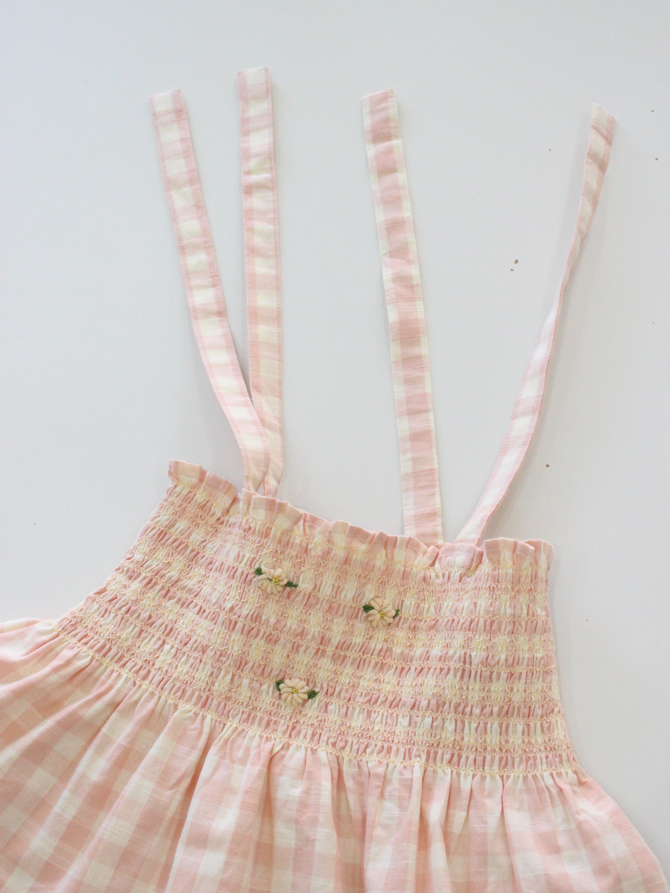 BONJOUR DIARY   Shorts & top set Pink Vichy with small design eyelete emb