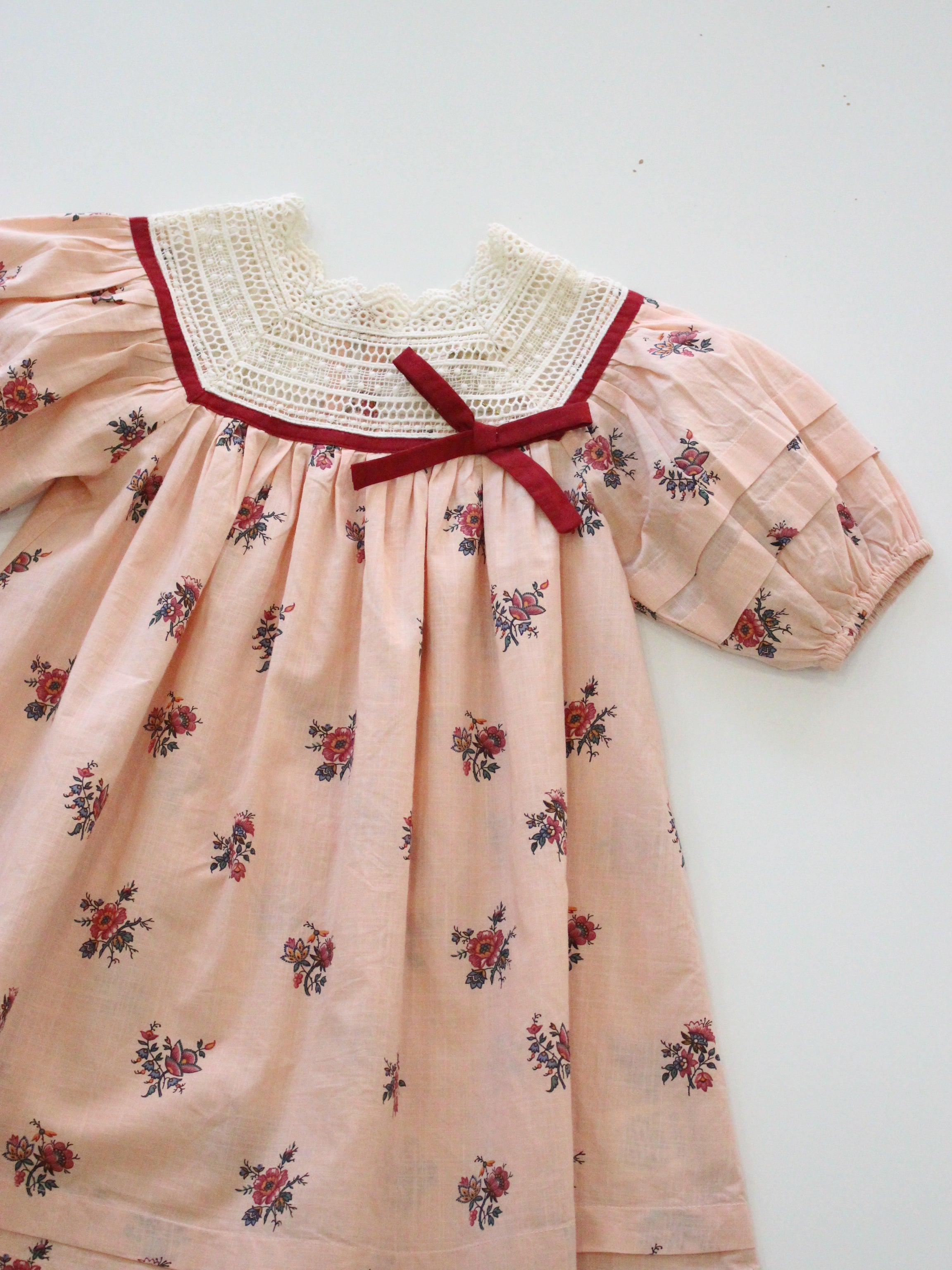 BONJOUR DIARY  Princess dress Pink garden flowers print - cotton voile