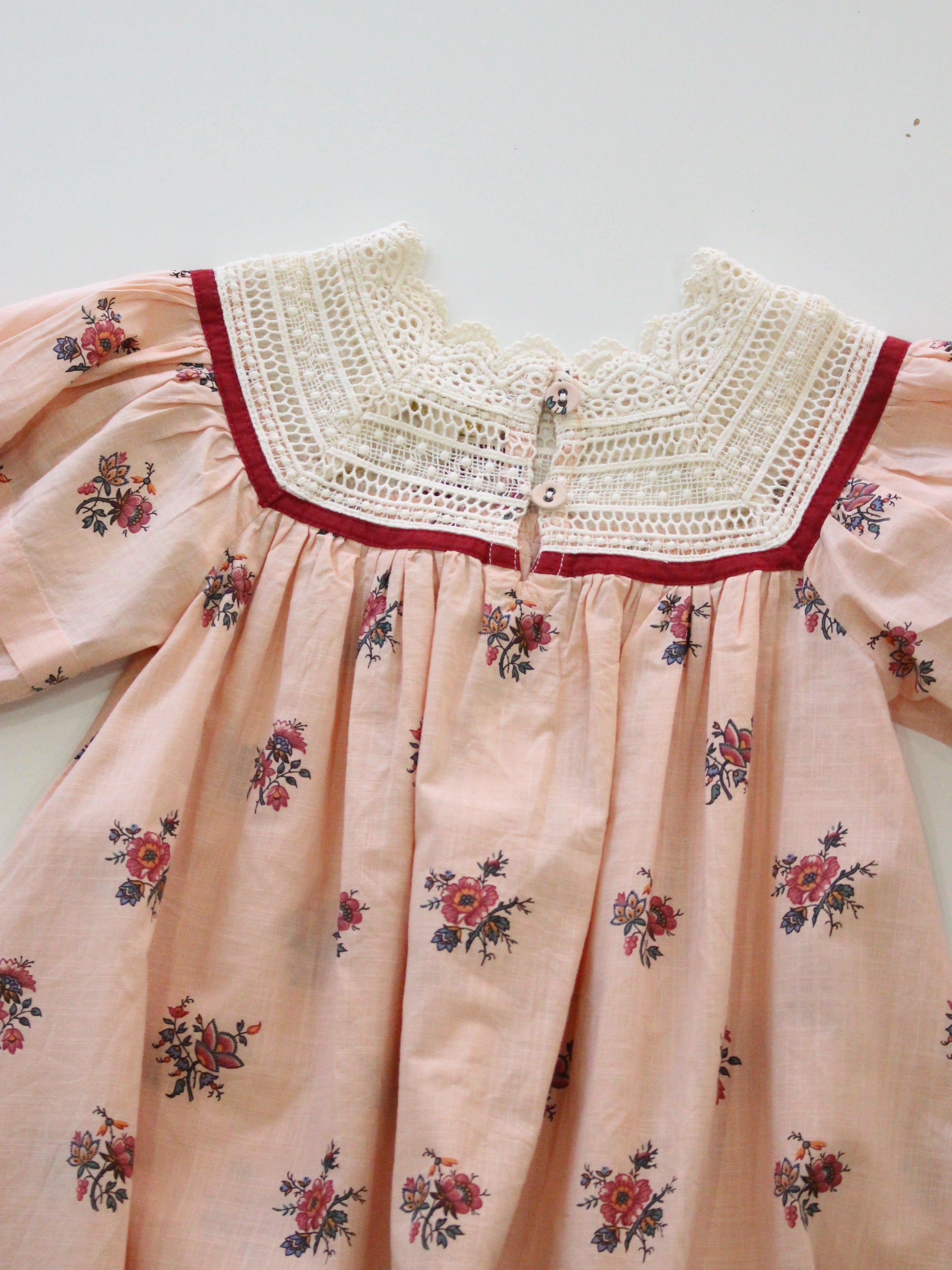 BONJOUR DIARY Princess dress Pink garden flowers print - cotton voile