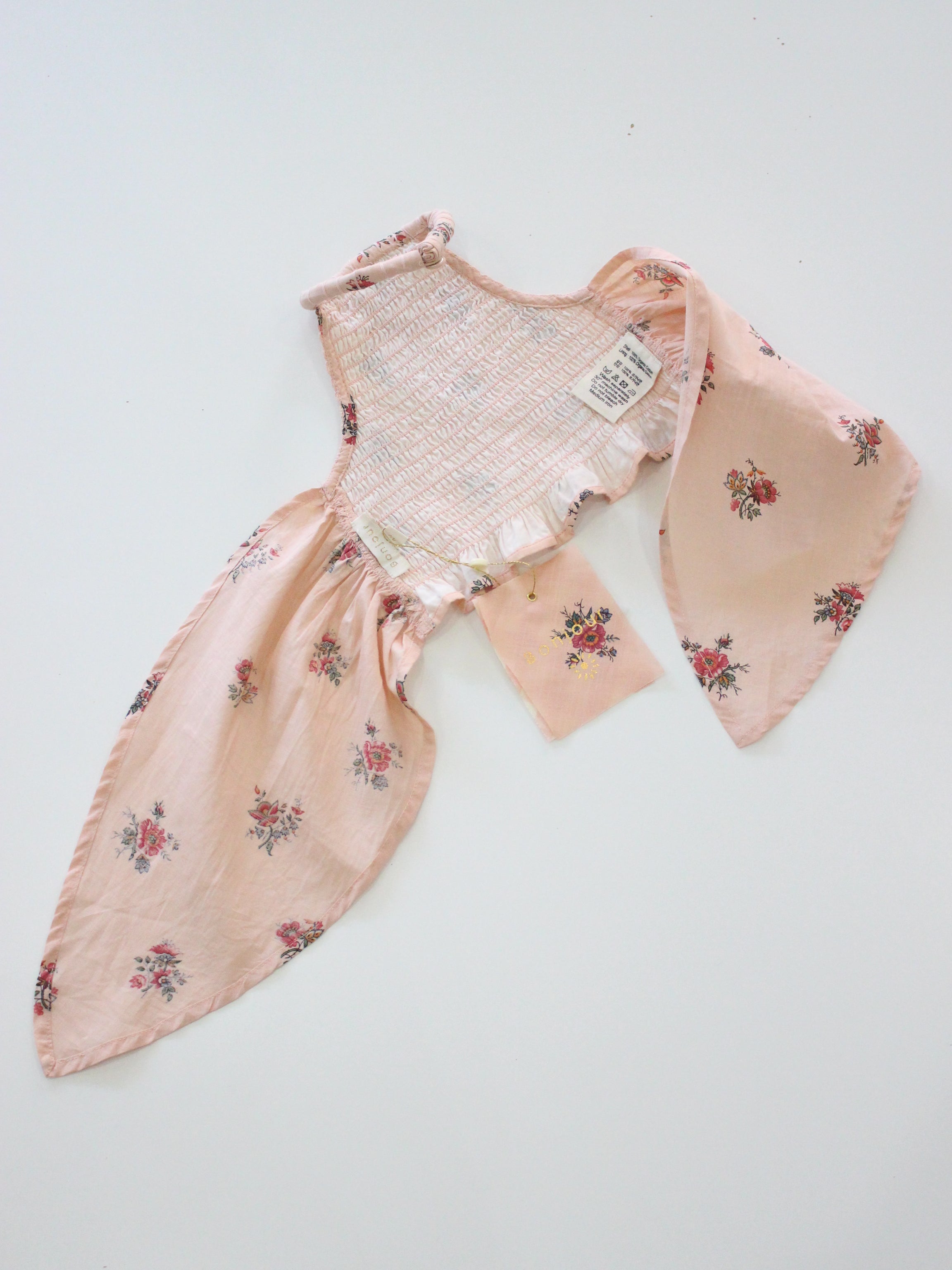 BONJOUR DIARY  Swimsuit Pink garden flowers print - cotton voile