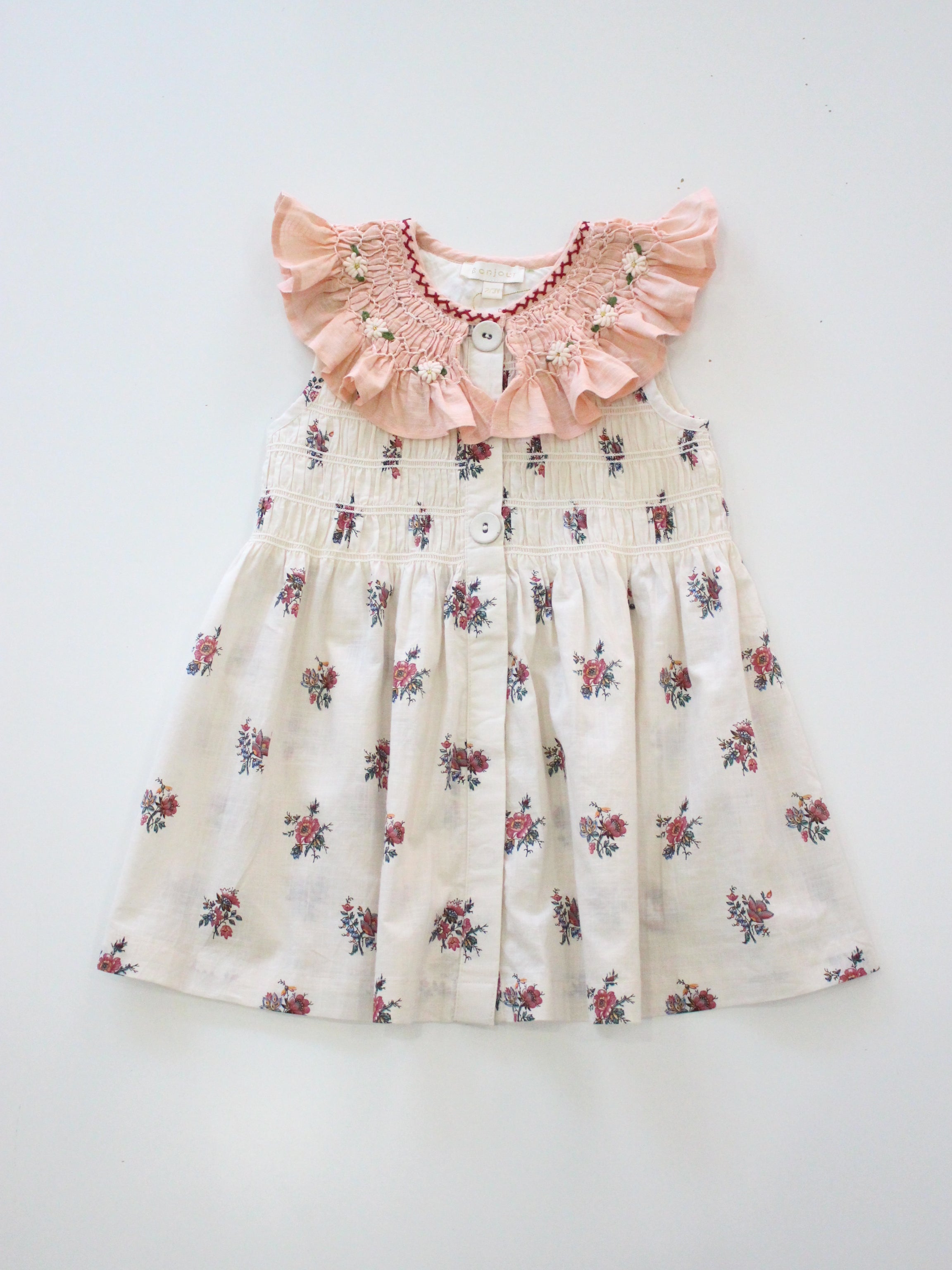 BONJOUR DIARY Tunique with hair clip Garden flowers print - cotton voi
