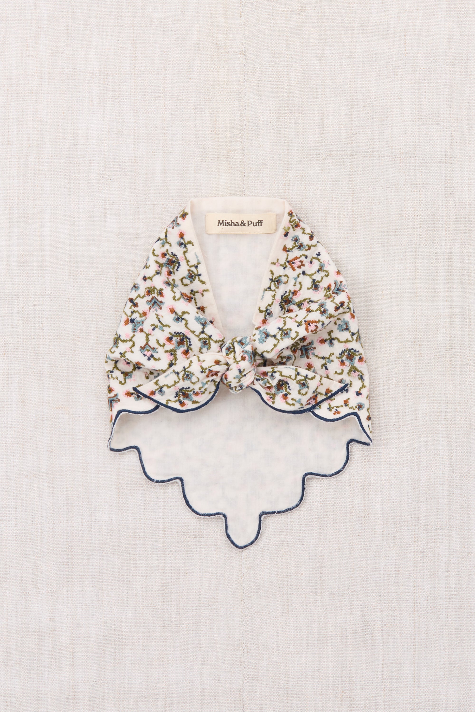 Misha & Puff EMBROIDERED SCALLOP SCARF STRING   26FA Drop2