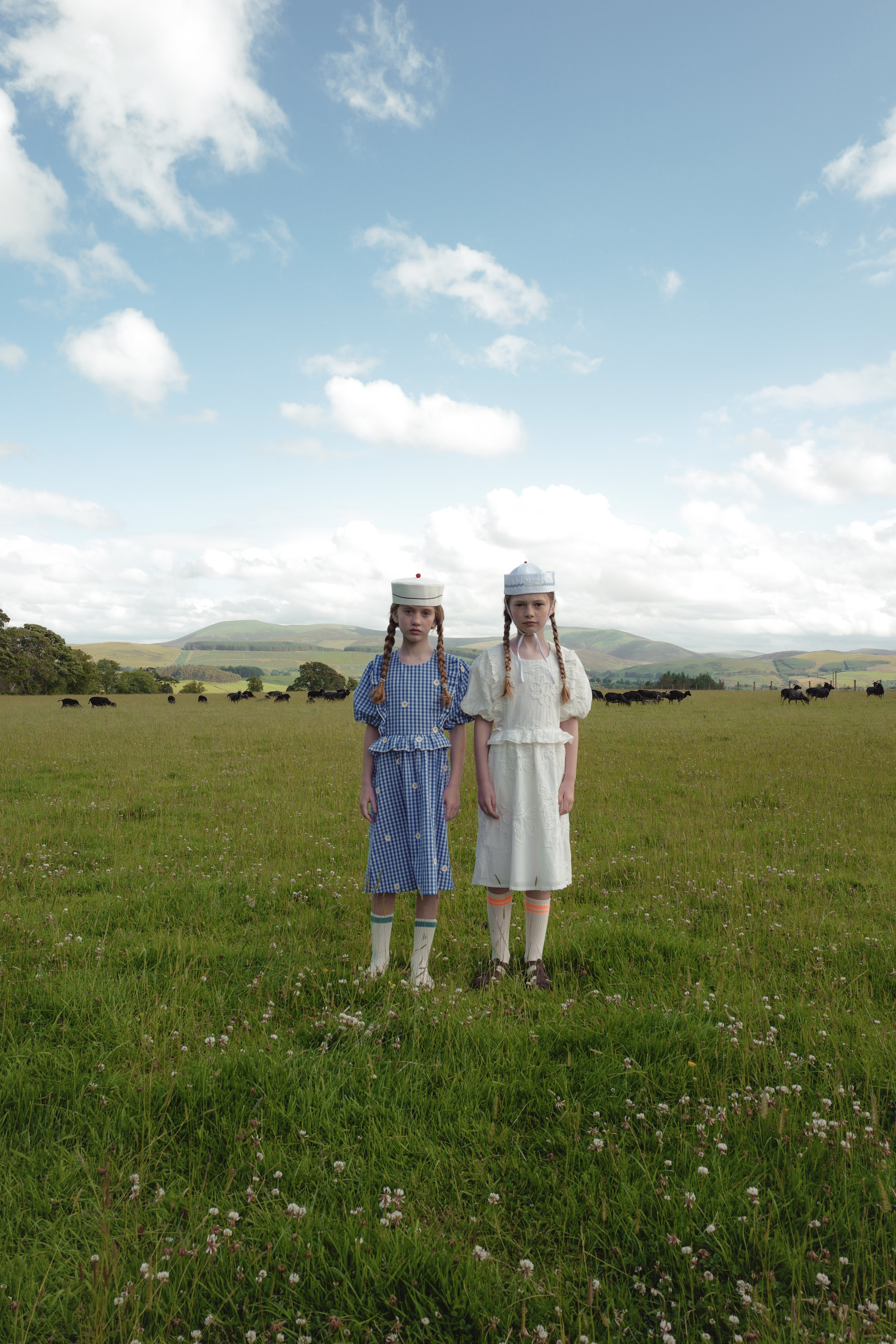 FISH & KIDS　DAISY FLOWERS DRESS  BLUE