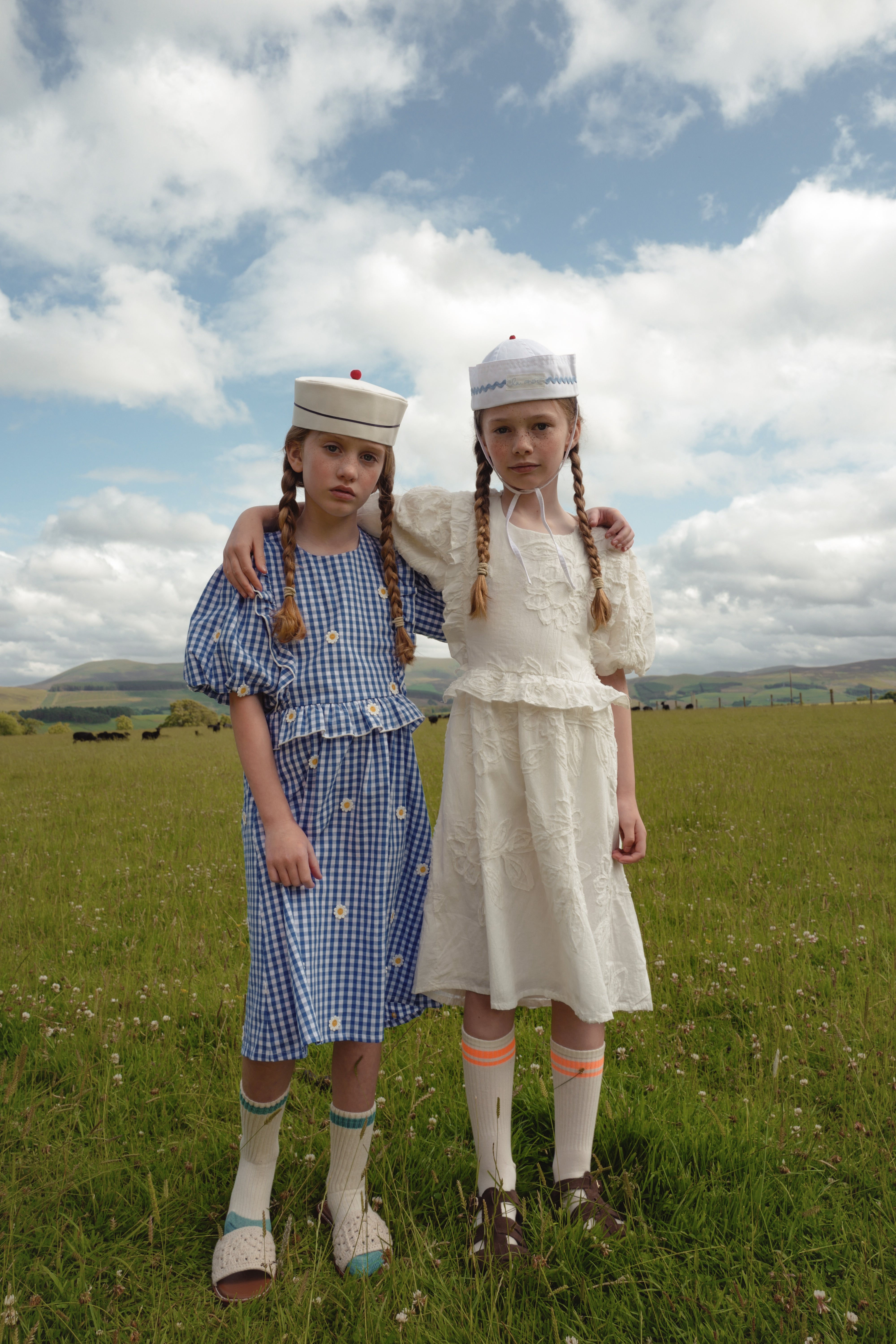 FISH & KIDS　DAISY FLOWERS DRESS  BLUE