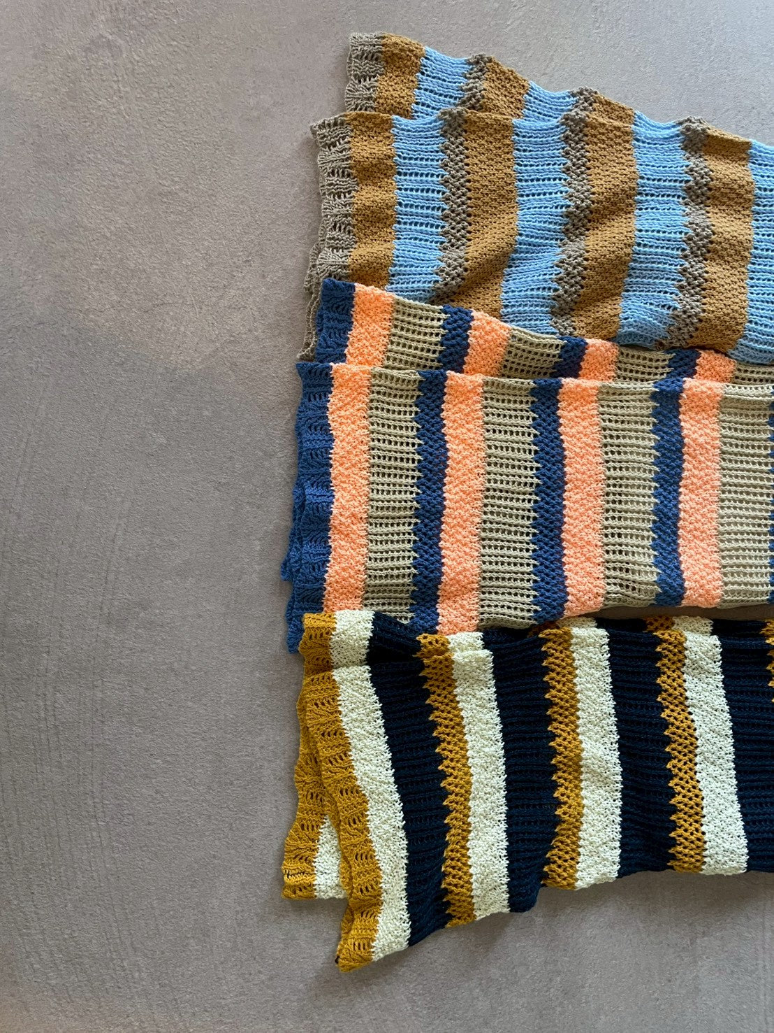 &pal    sukashiami border pants    cream　sax