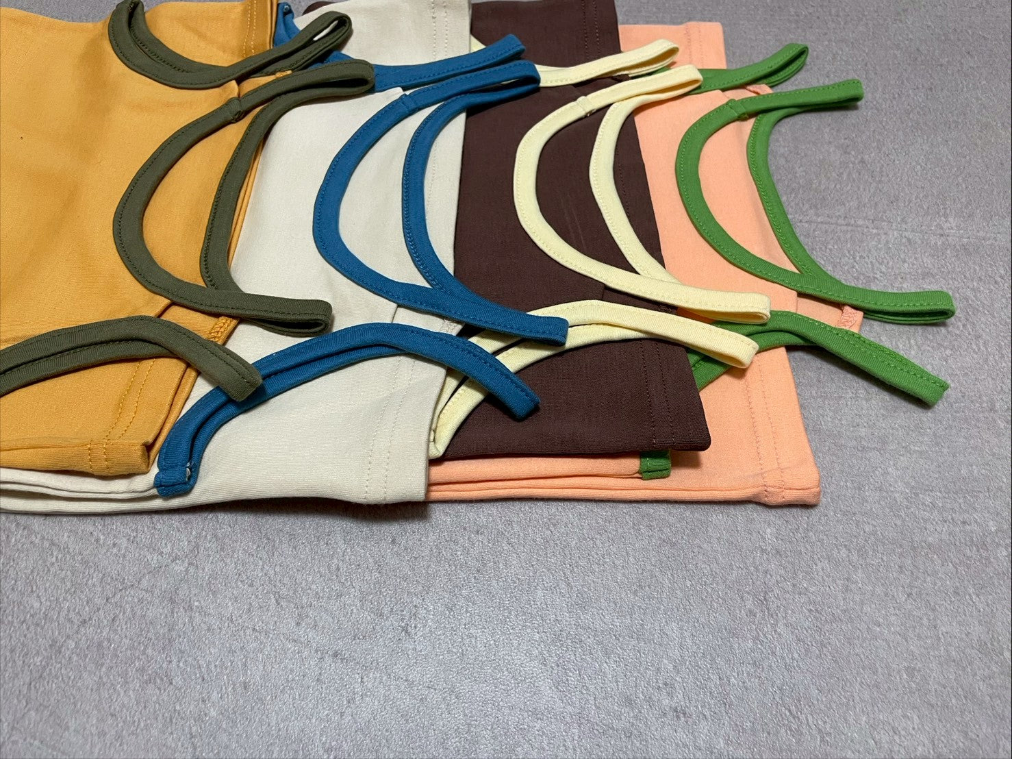 &pal    retro color W strap camisole  cream